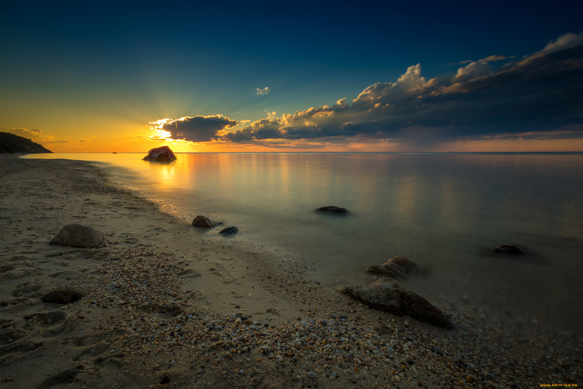 природа, побережье, простор