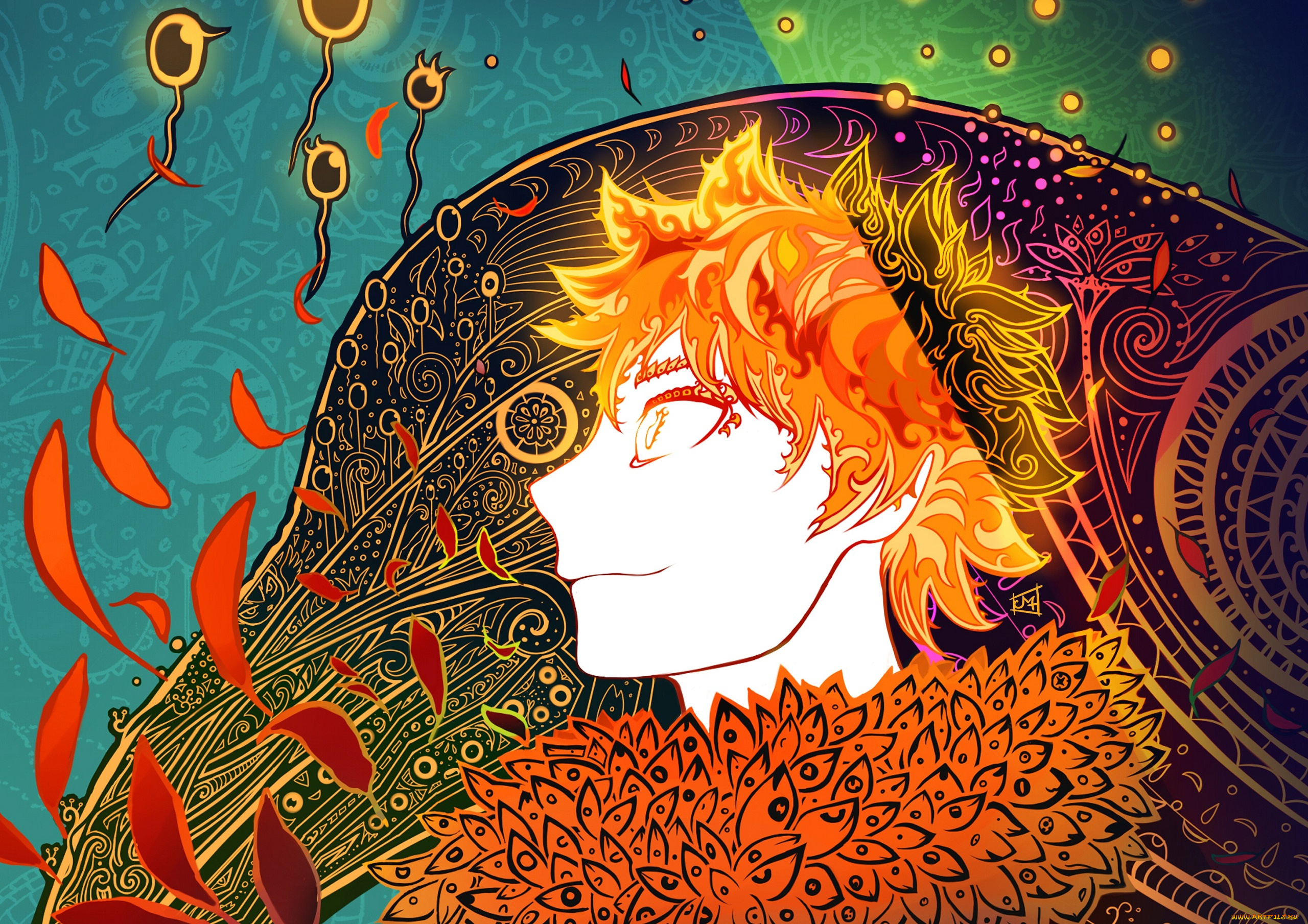 аниме, haikyuu, узоры, парень, волейбол