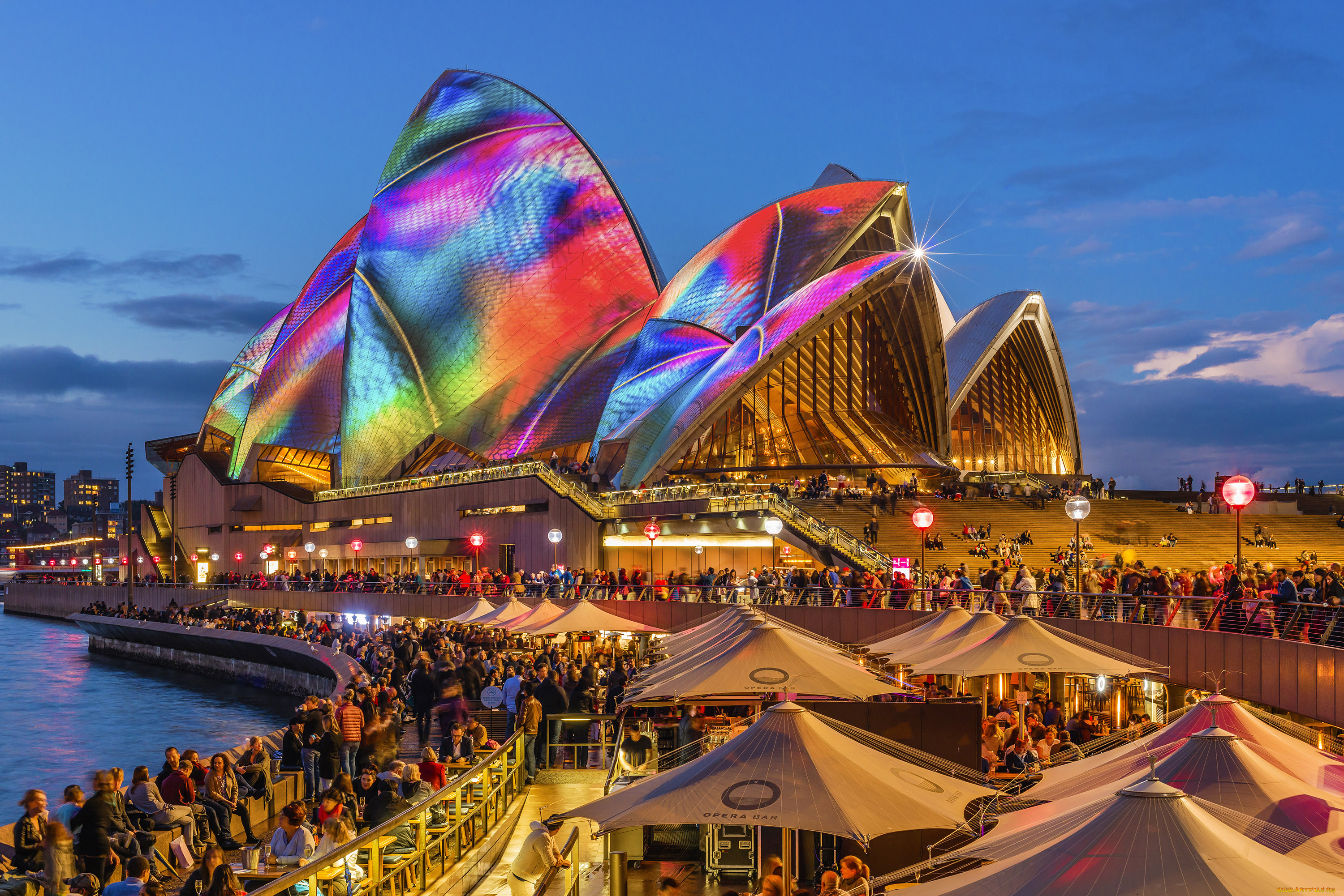 города, сидней, , австралия, ночные, огни, австрия, сидней, ночной, город