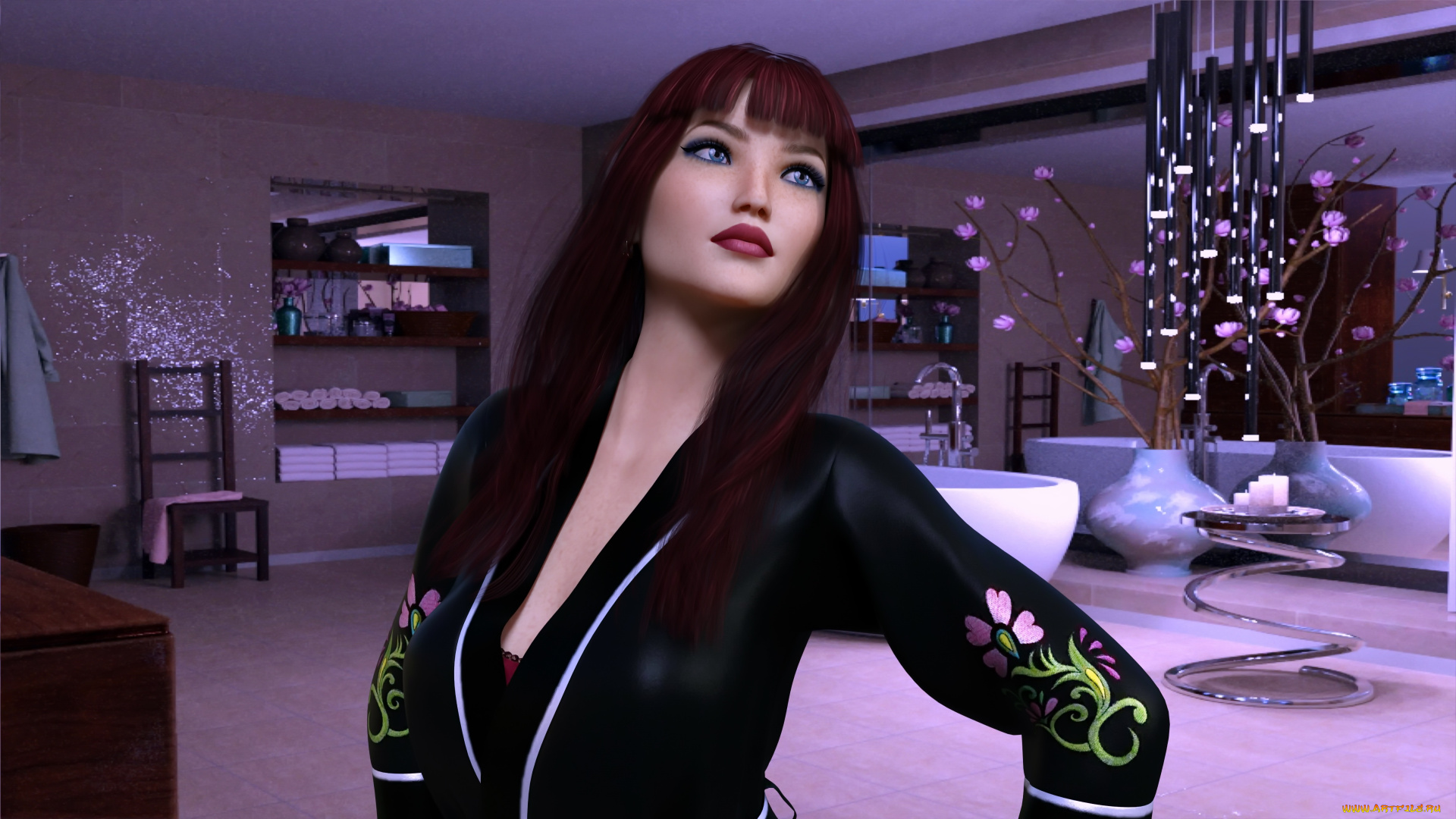 3д, графика, люди, , people, девушка, взгляд, фон