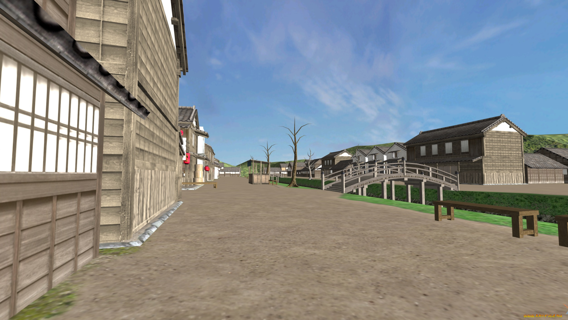 3д, графика, реализм, , realism, улица, дома