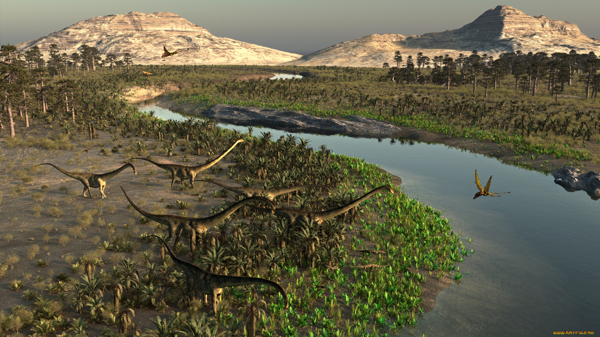 3д, графика, животные, , animals, природа, динозавры