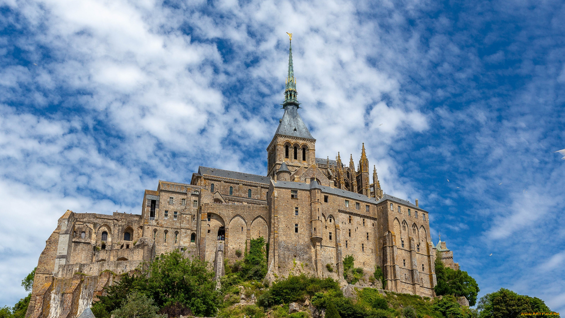 le, mont, saint, michel, города, крепость, мон-сен-мишель, , франция, простор