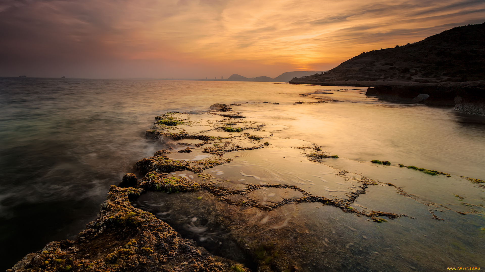 природа, побережье, простор