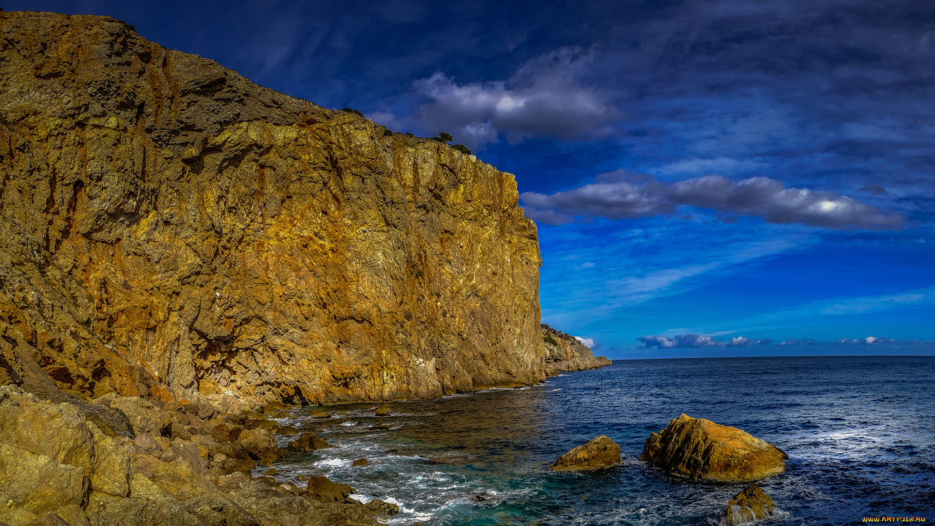 природа, побережье, простор