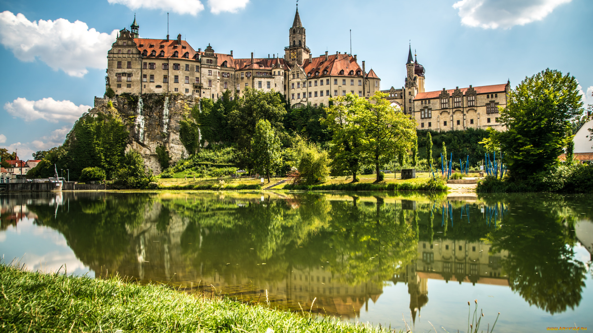 schloss, sigmaringen, города, замки, германии, простор