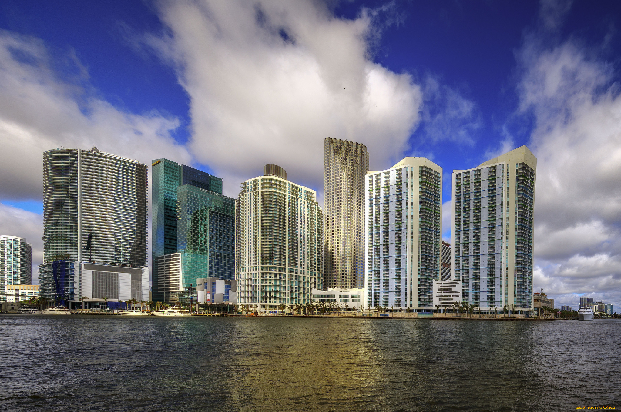 downtown, miani, города, майами, , сша, простор