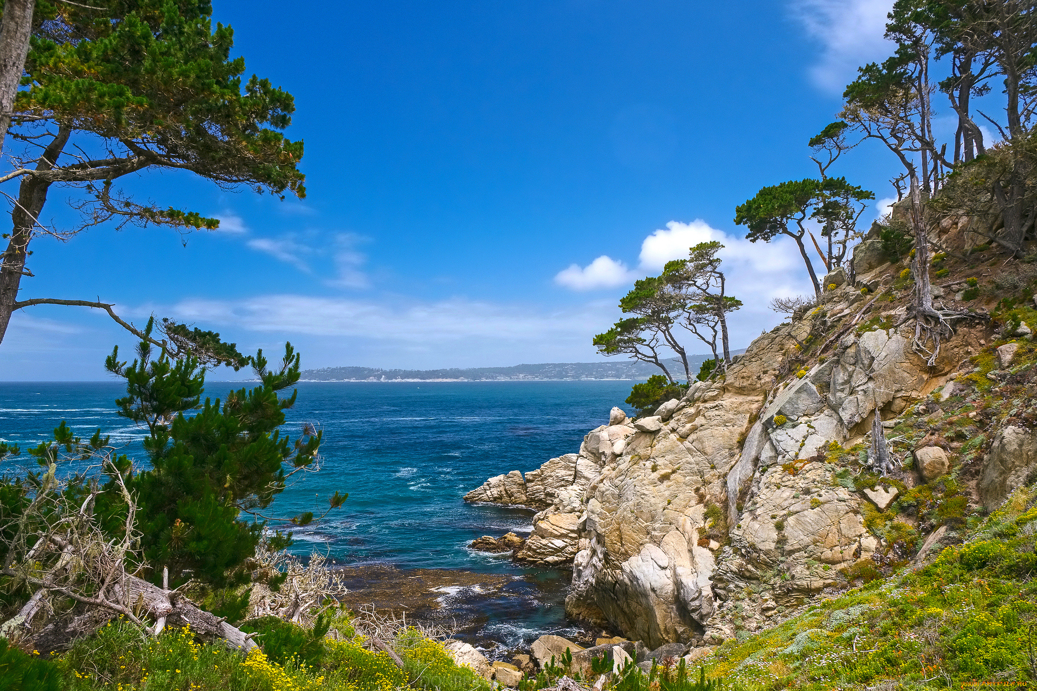 природа, побережье, простор