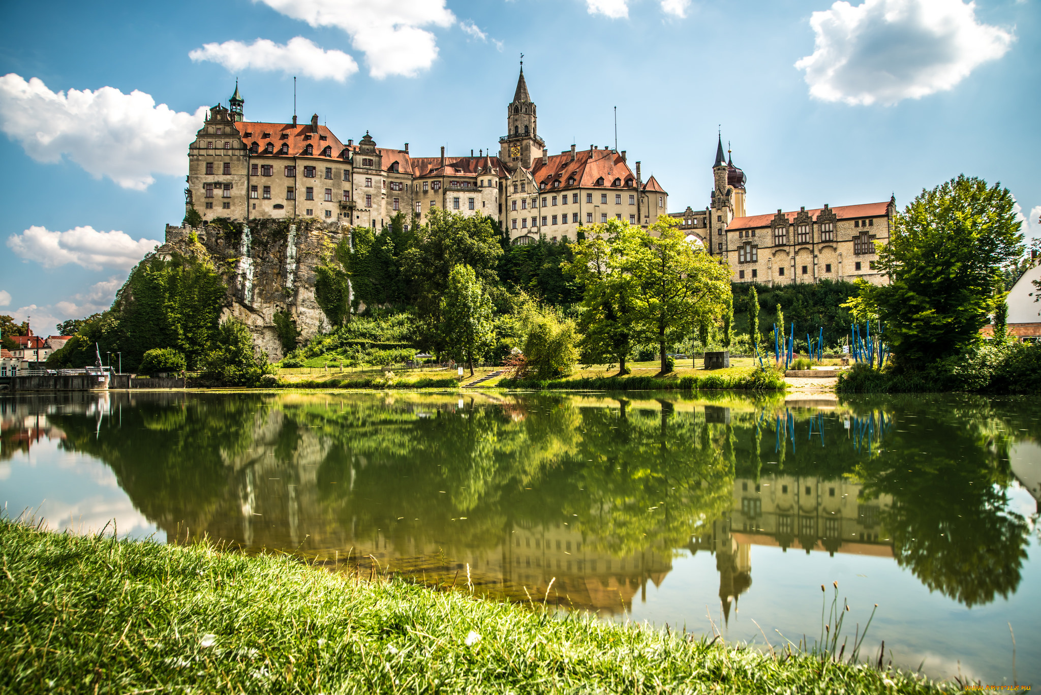 schloss, sigmaringen, города, замки, германии, простор