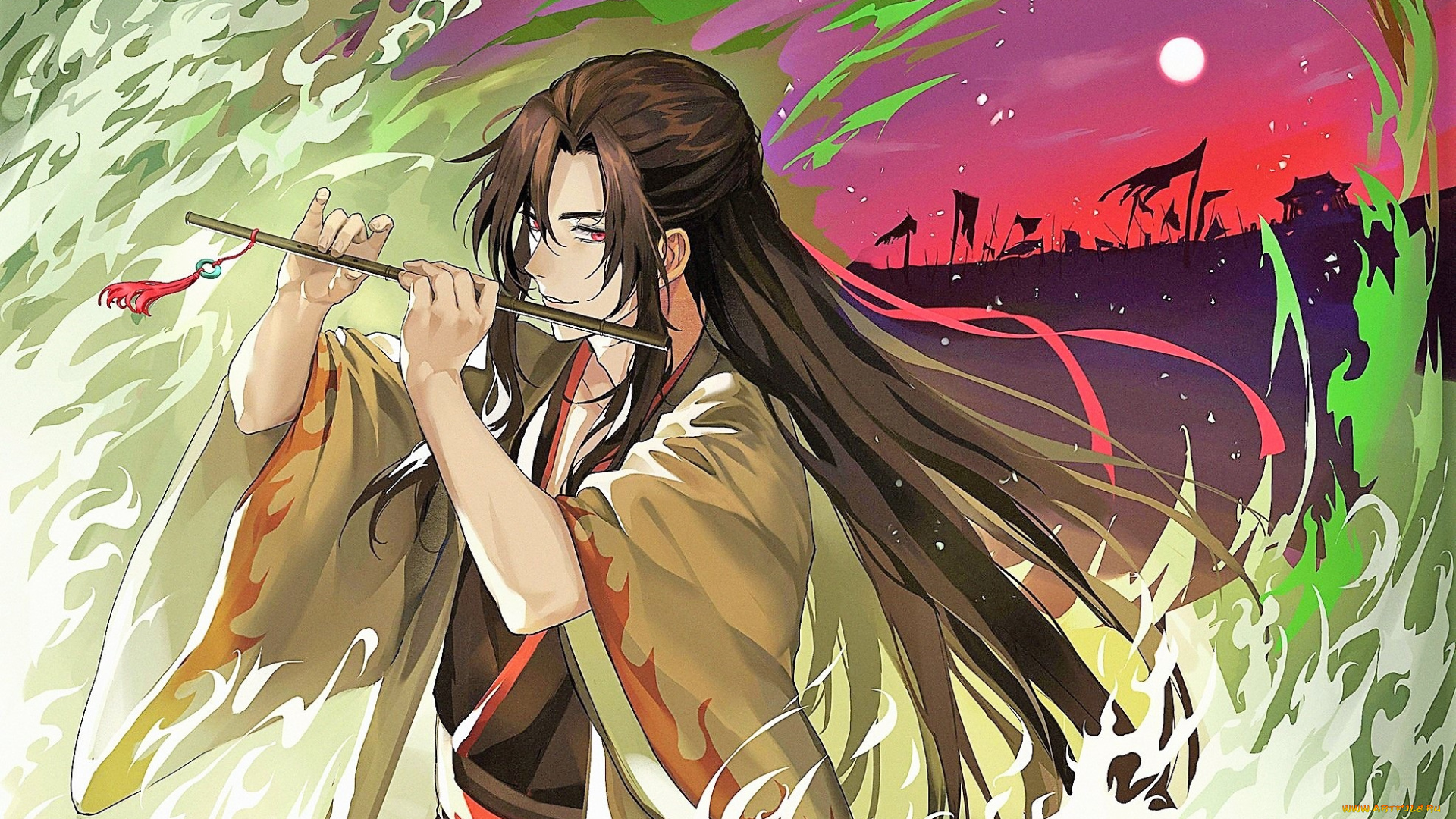 аниме, mo, dao, zu, shi, вэй, усянь, флейта