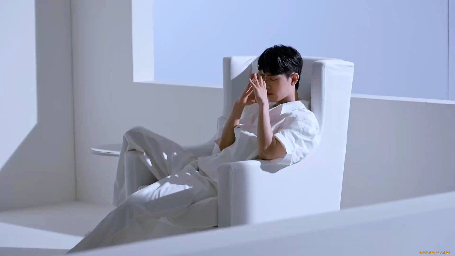 мужчины, xiao, zhan, актер, кресло, окно