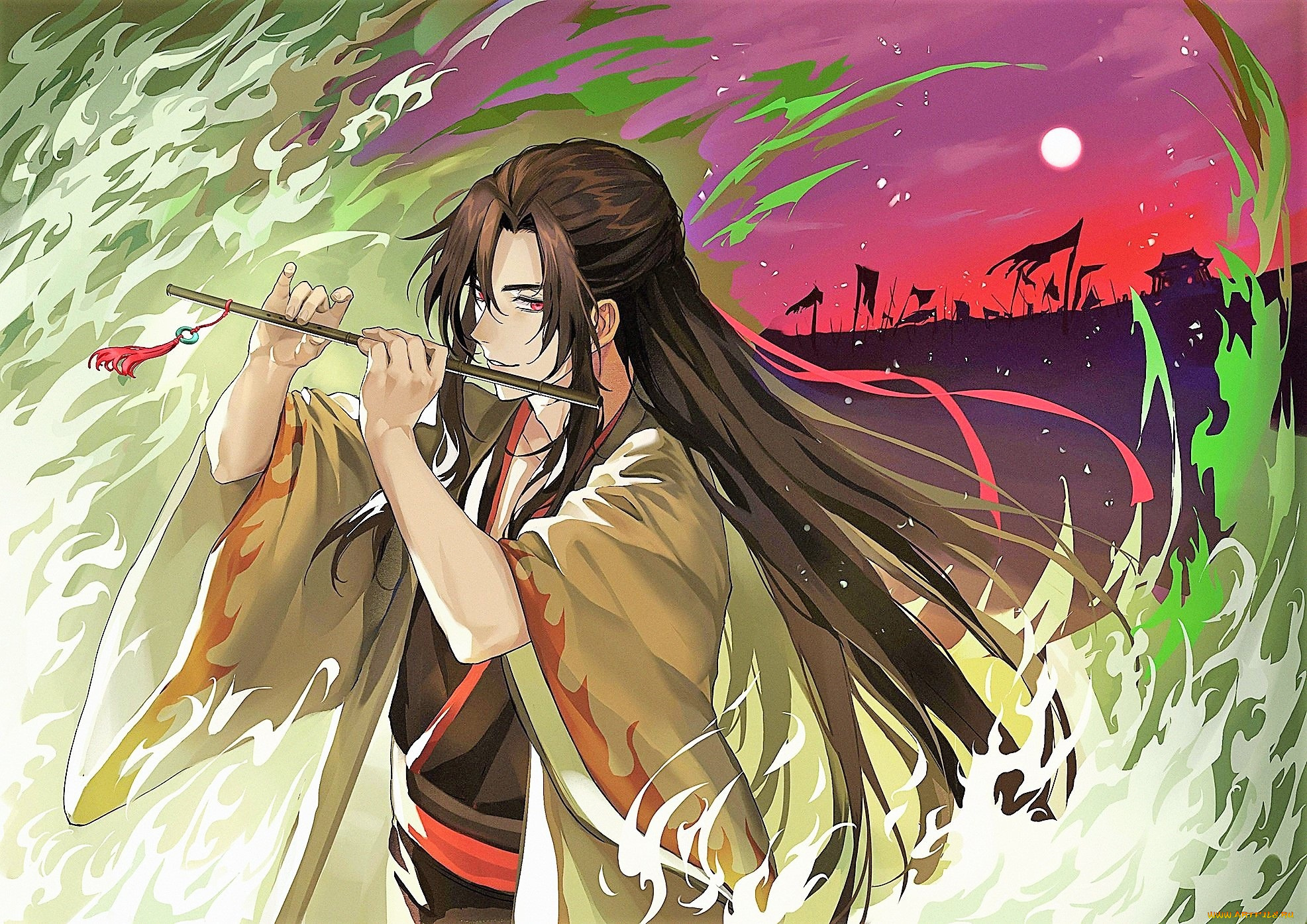 аниме, mo, dao, zu, shi, вэй, усянь, флейта