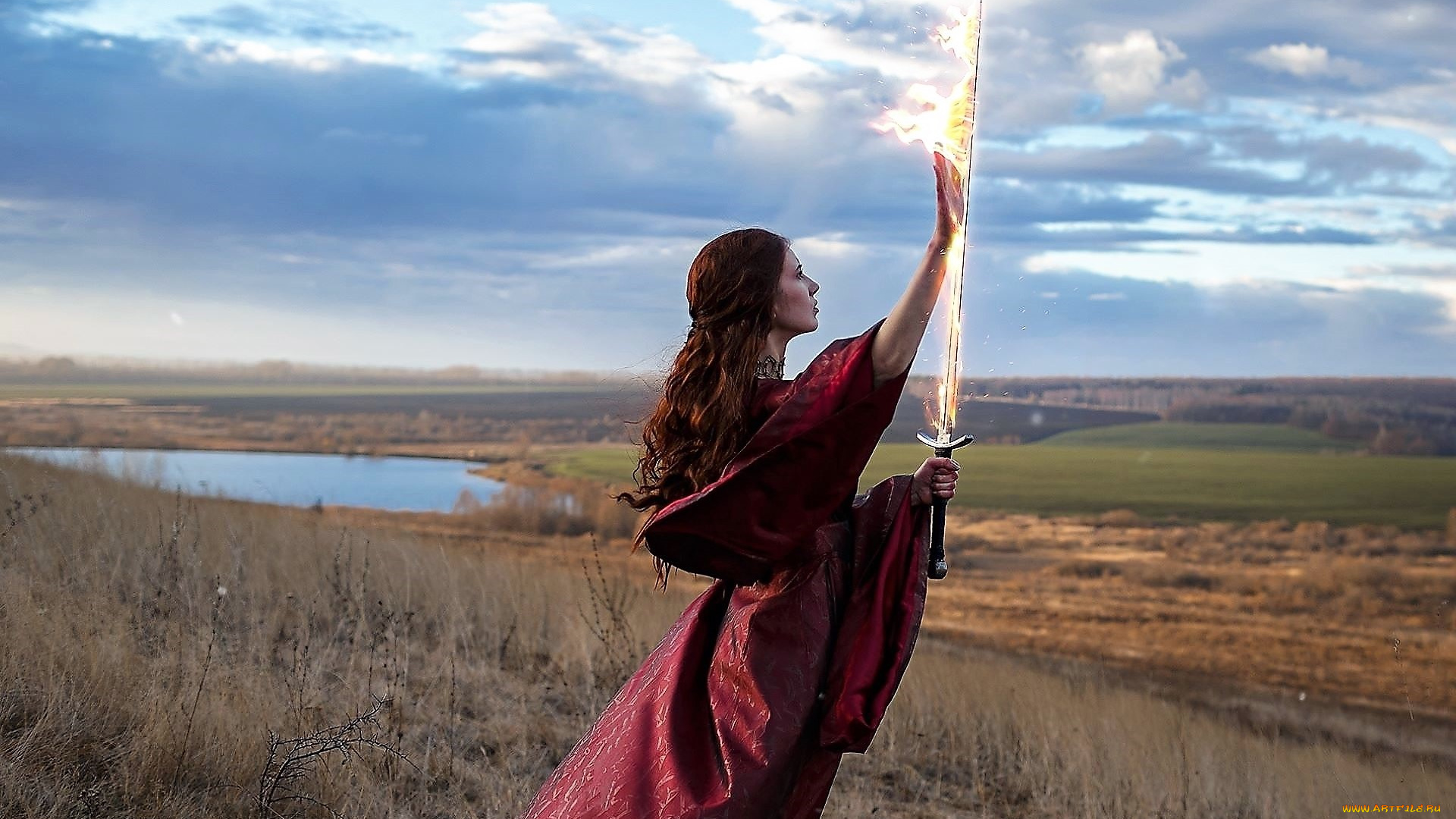 девушки, алёна, слюнкова, , saint, hysteria, образ, костюм, меч, природа