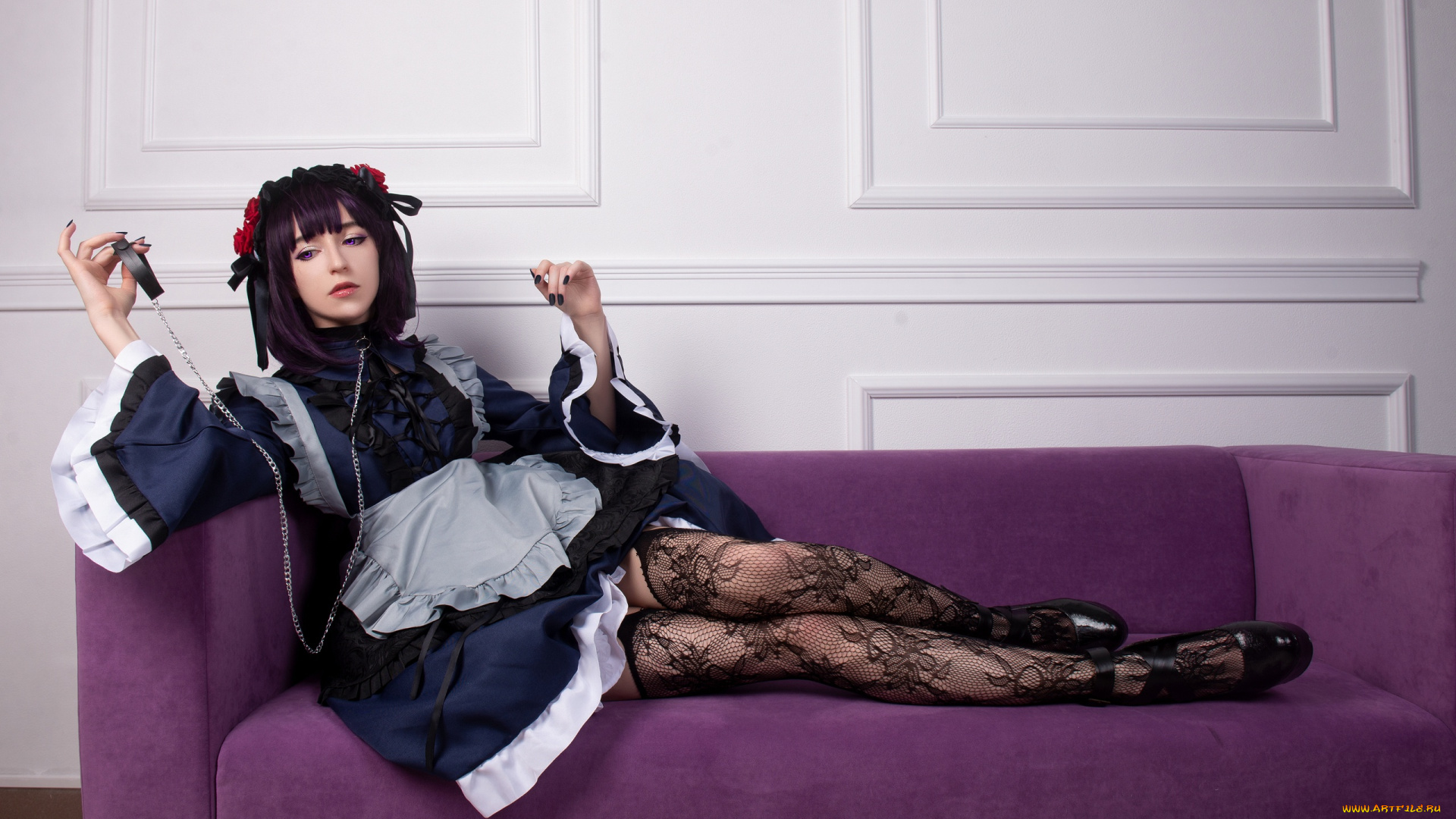 momo, девушки, костюм, образ, диван