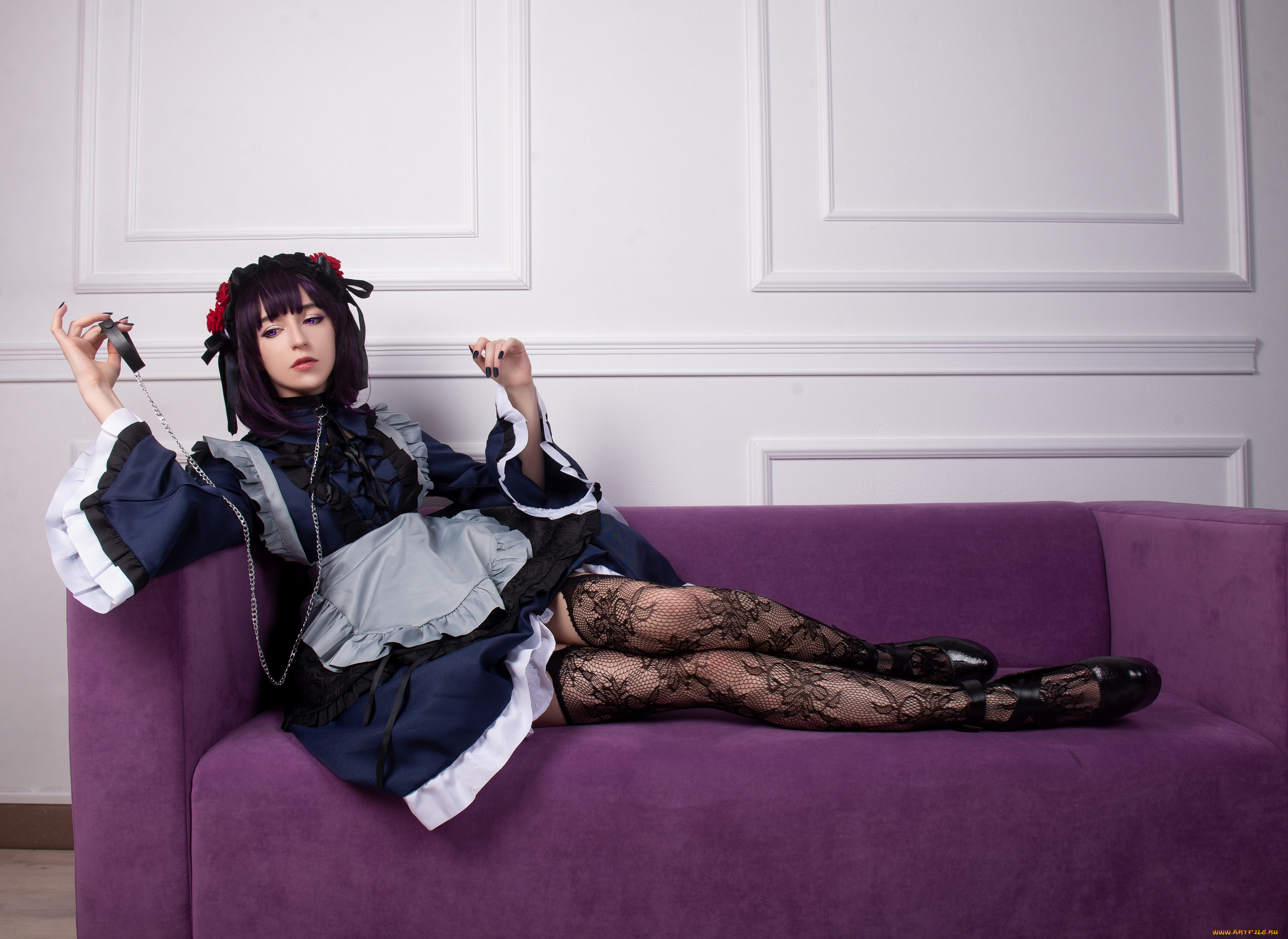 momo, девушки, костюм, образ, диван