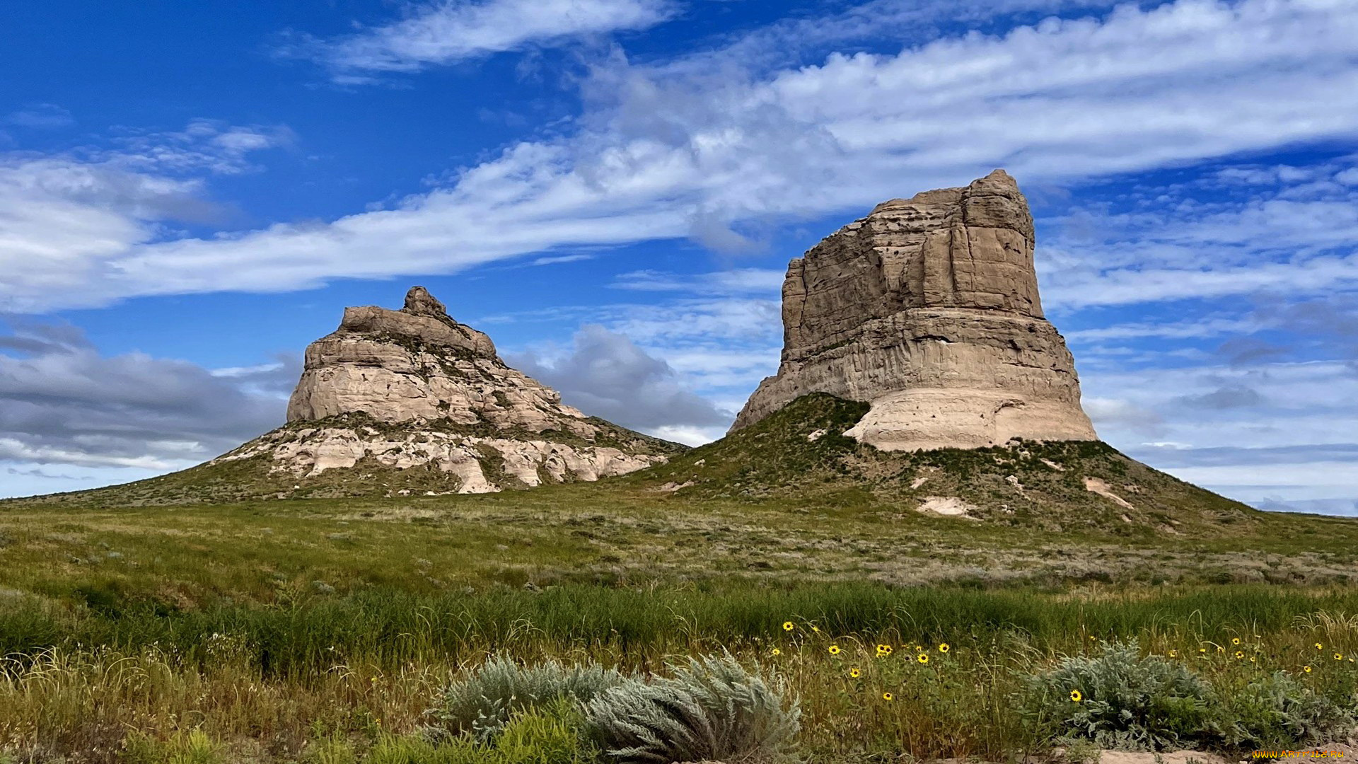 courthouse, and, jail, rock, western, sandhills, nebraska, природа, горы, courthouse, and, jail, rock, western, sandhills