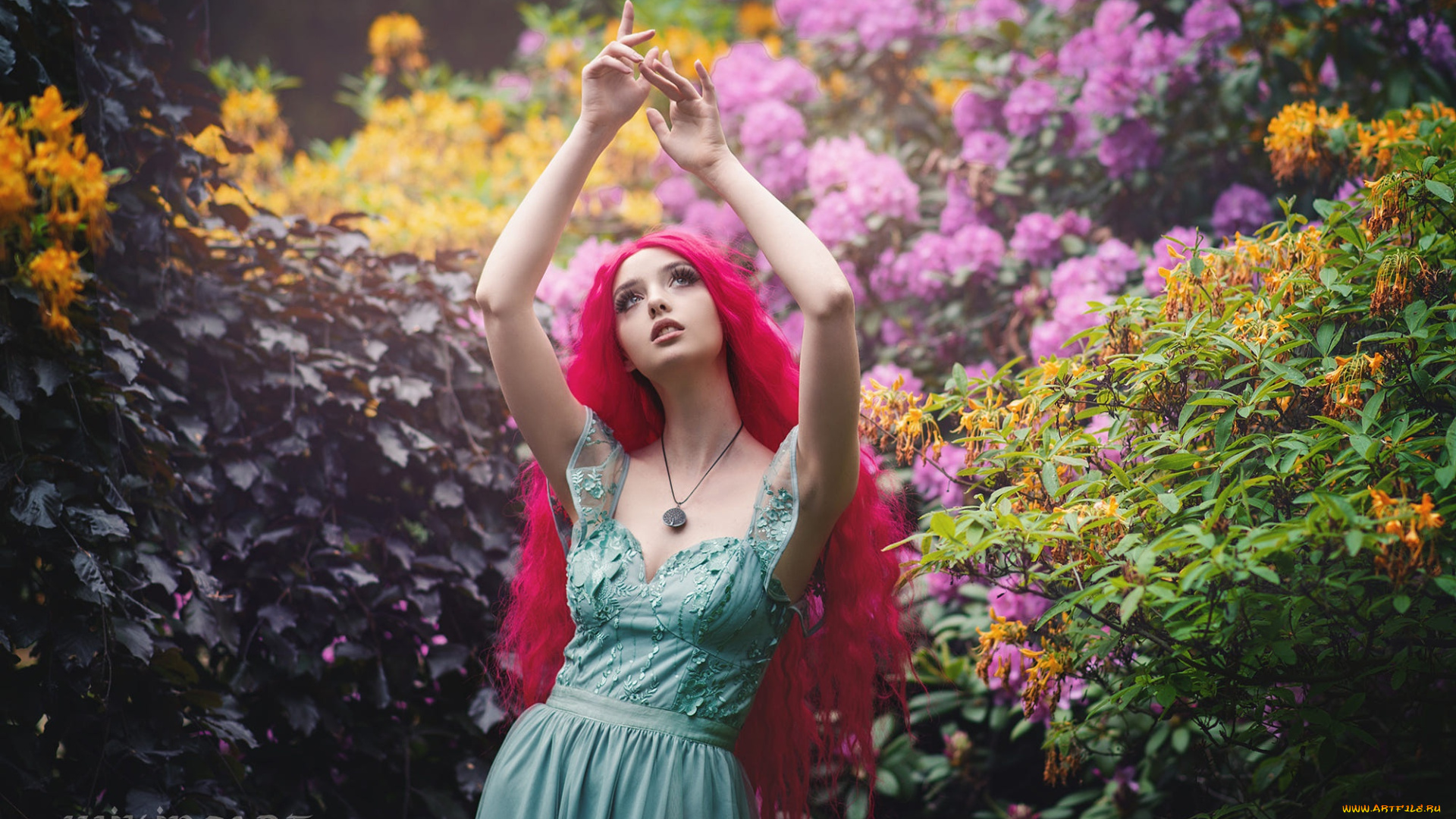 девушки, -, рыжеволосые, и, разноцветные, девушка