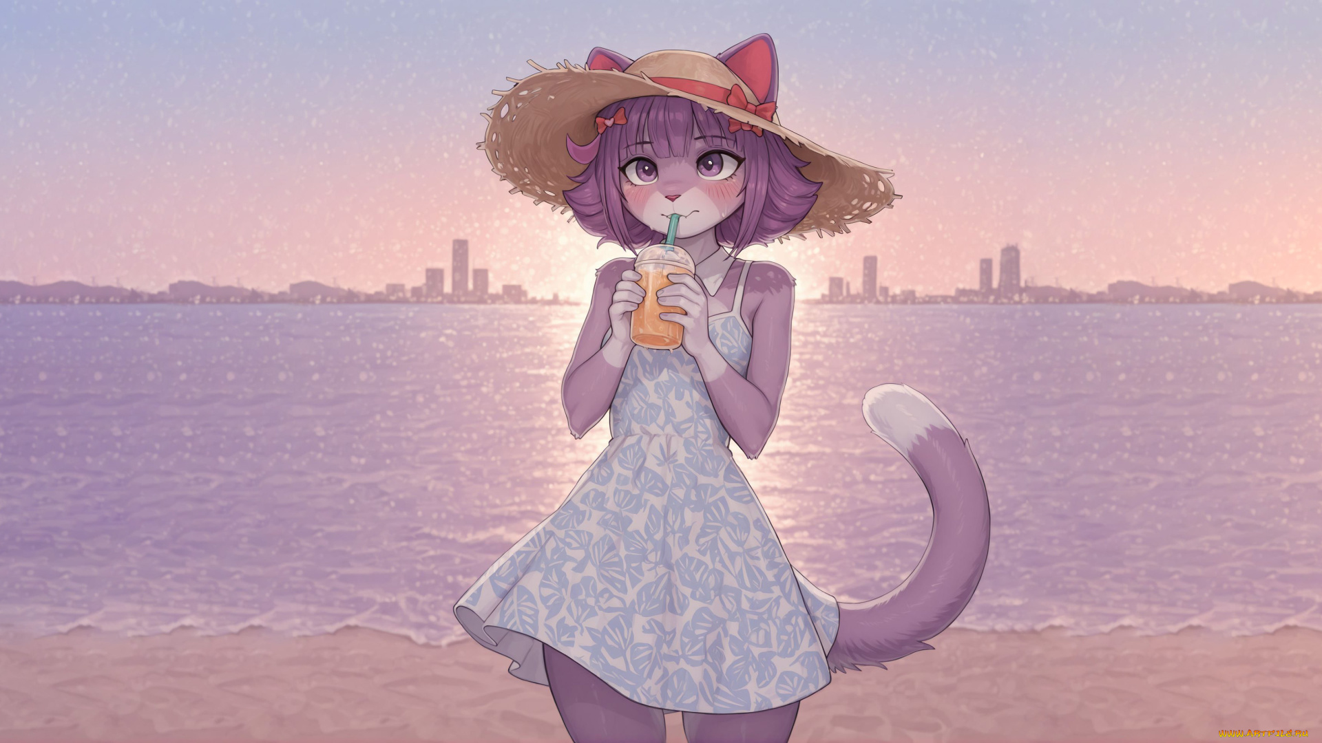 аниме, пейзажи, , природа, фурри