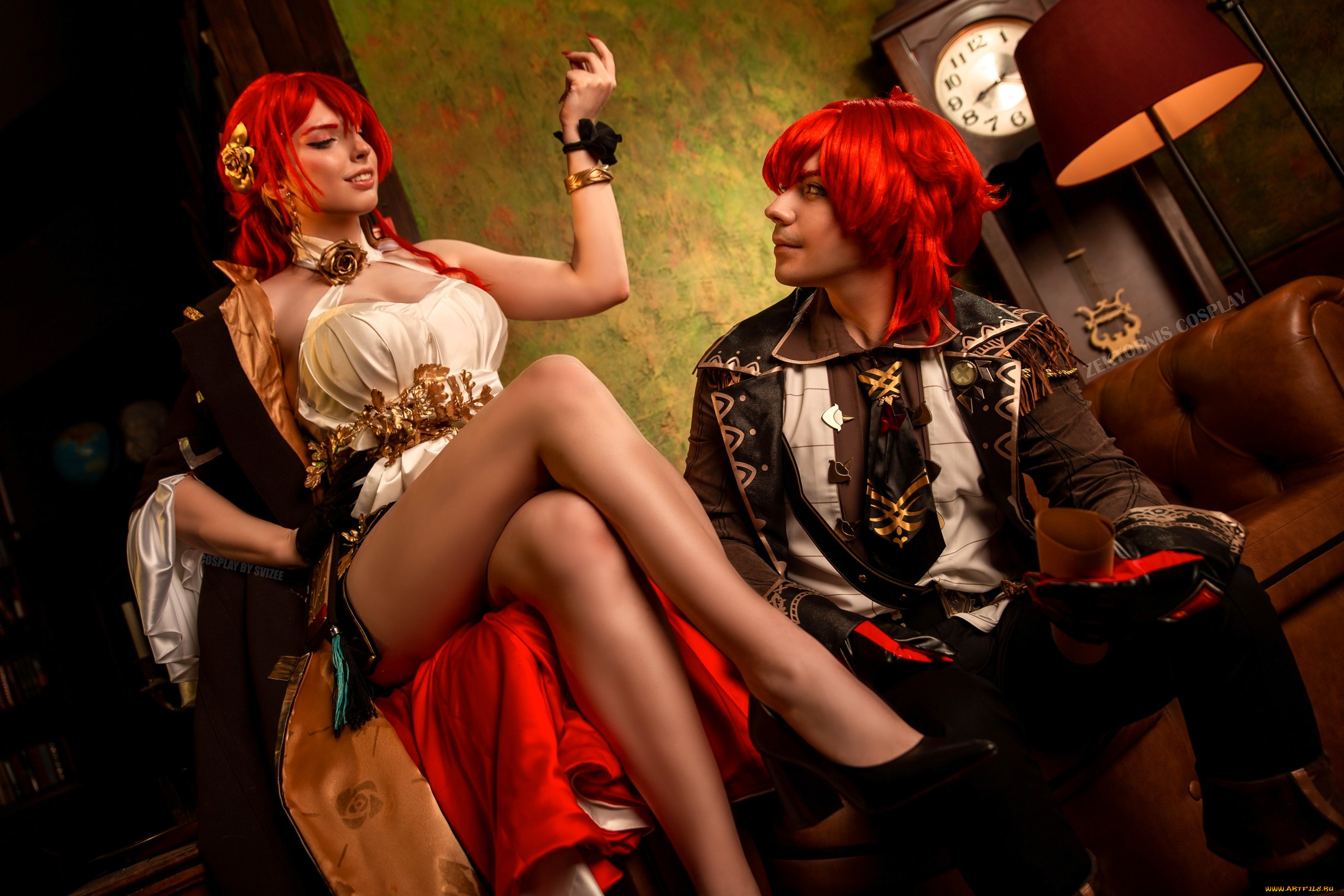 svizee, разное, мужчина, женщина, образы, косплей, наряд, костюмы, пара, диван, часы, торшер