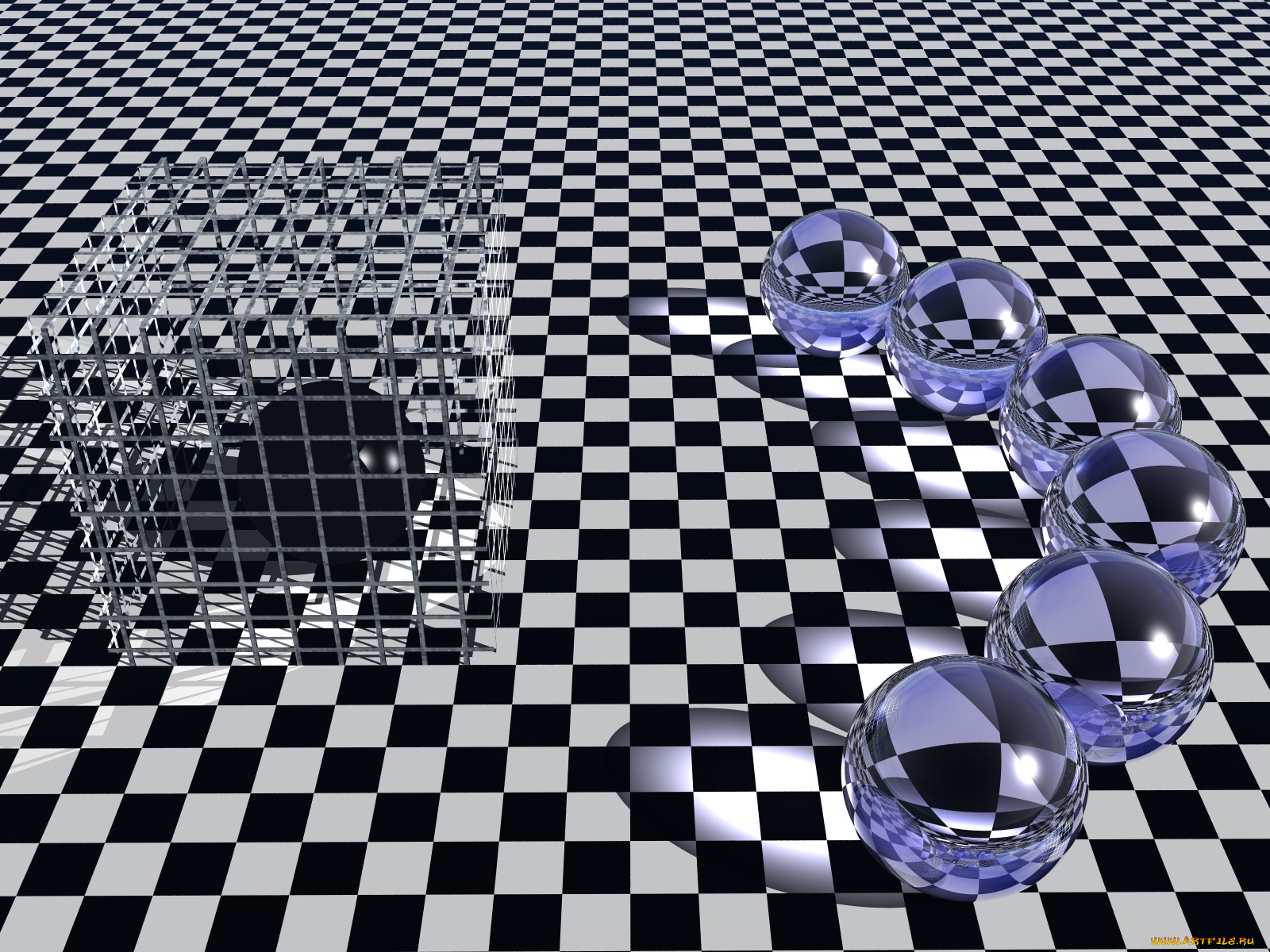 3д, графика, modeling, моделирование, шари, квадраты