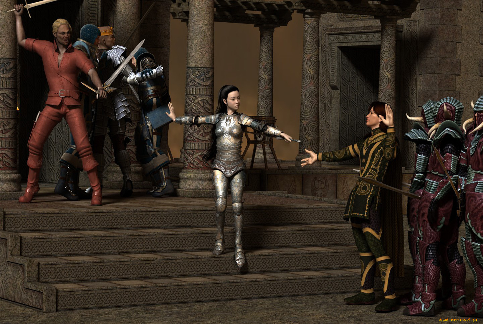 3д, графика, military, сражения, лесница, девушка