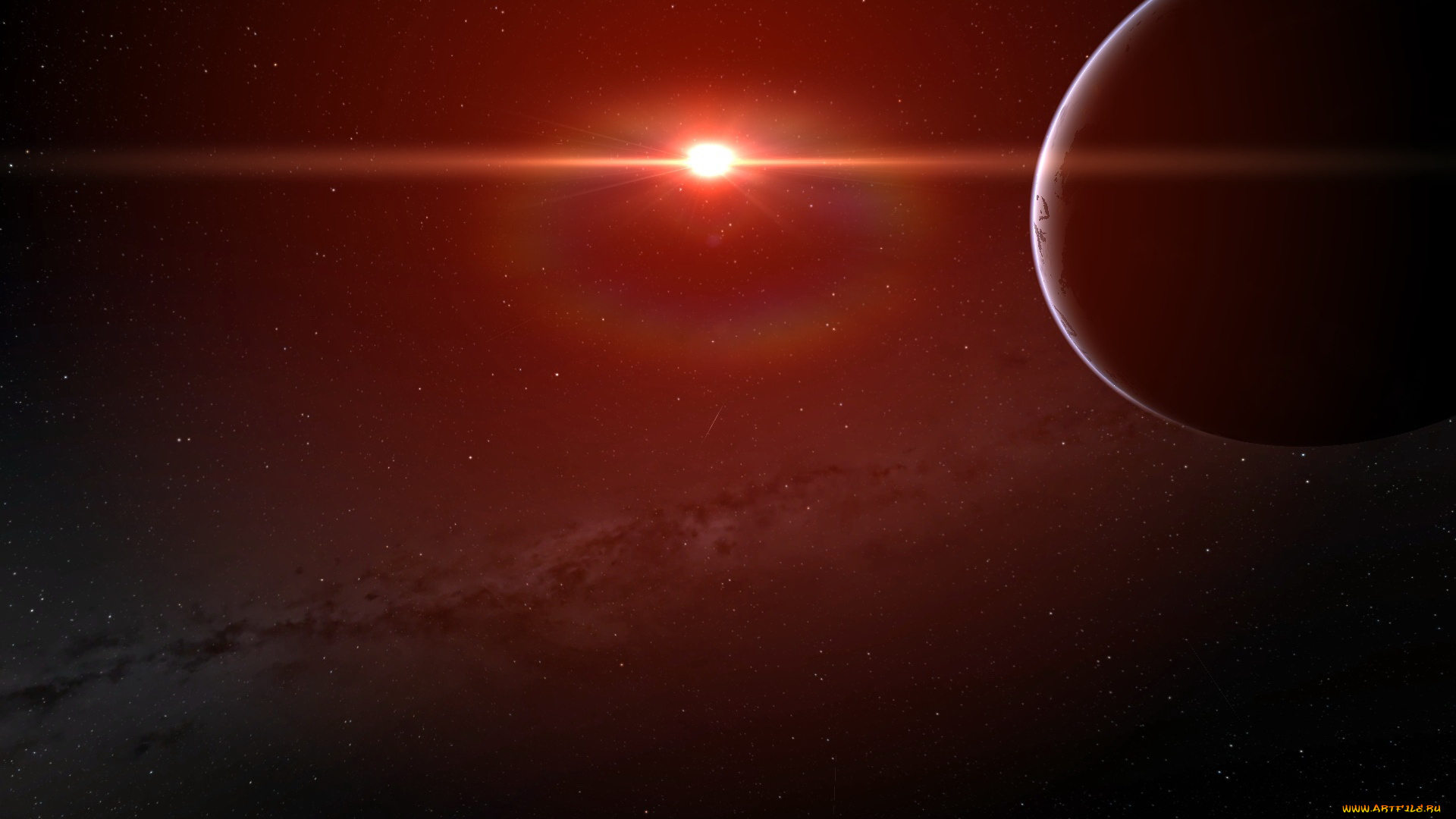 космос, арт, звёзды, планета