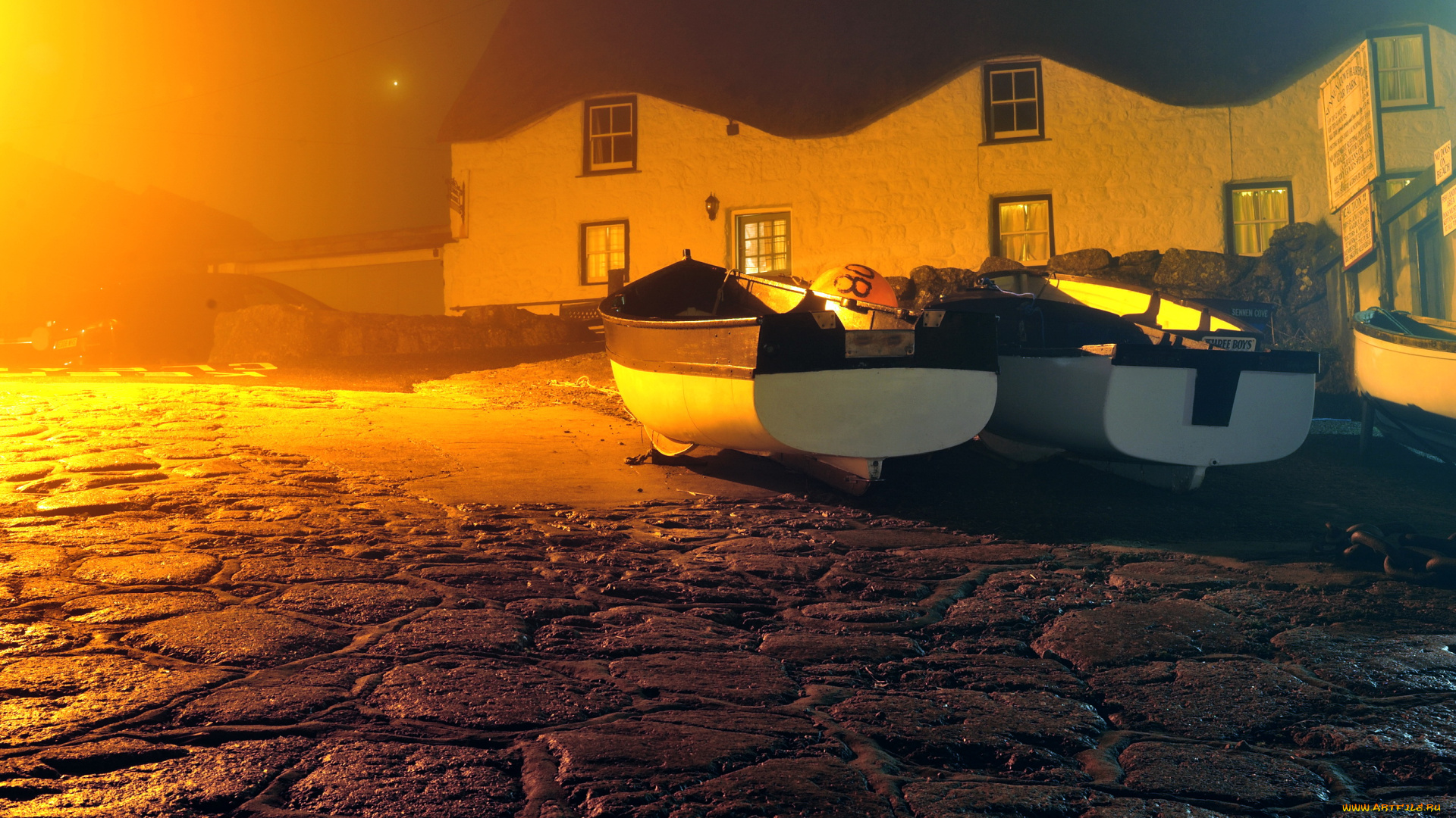 англия, корнуолл, корабли, лодки, шлюпки, туман