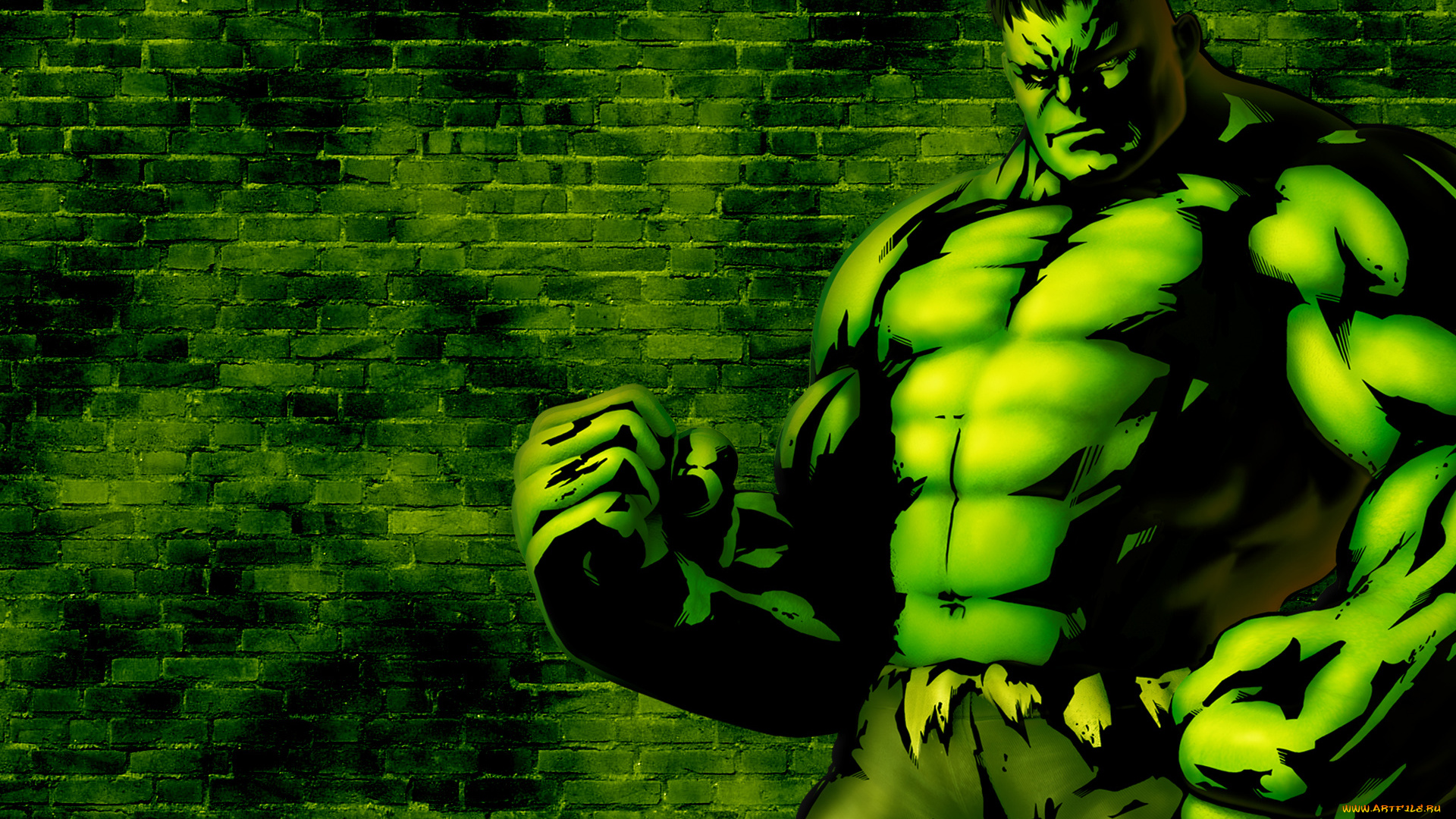 халк, рисованные, комиксы, hulk, зеленый, злой, комикс, кирпич