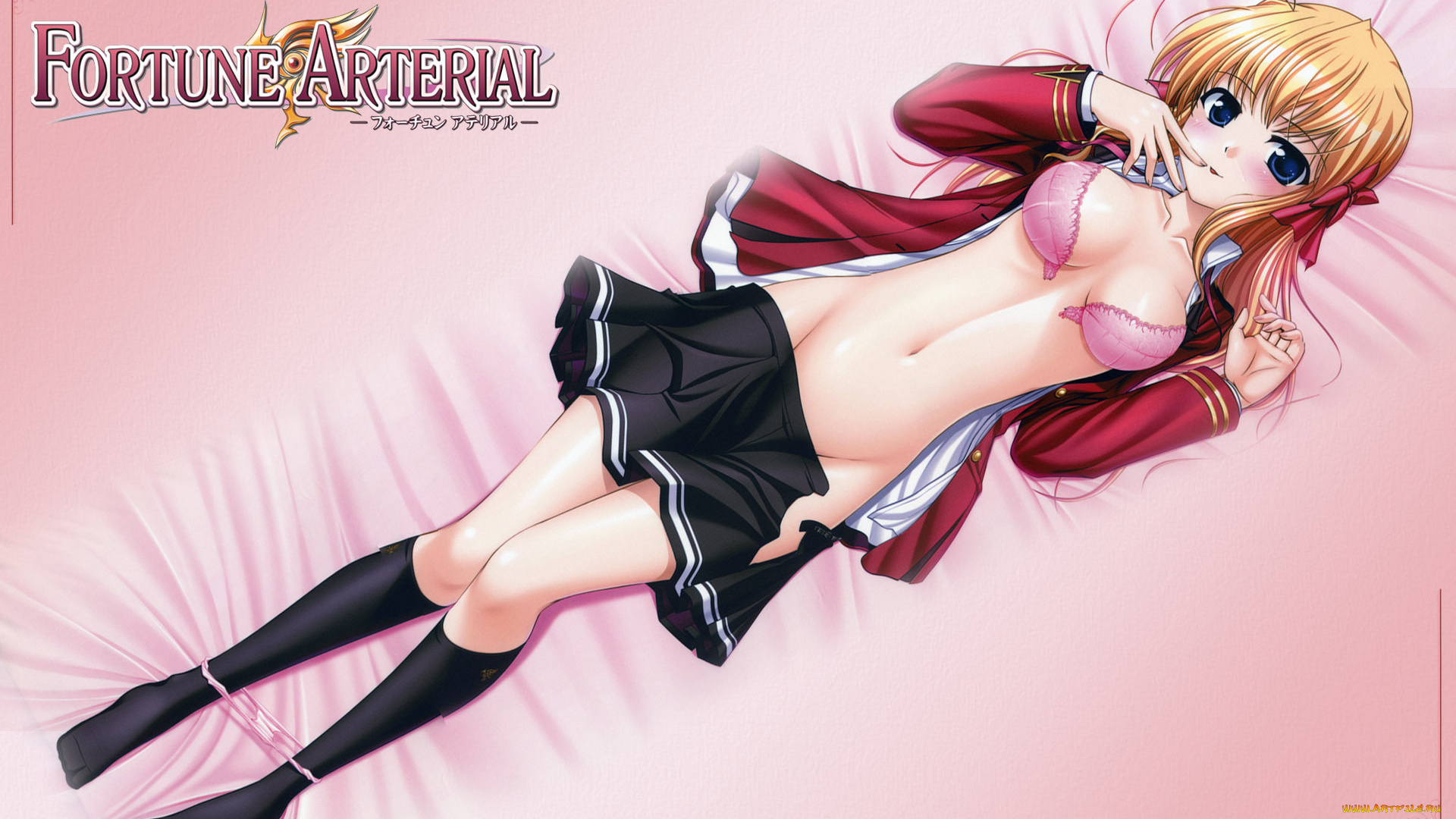 аниме, fortune, arterial, лифчик, девушка