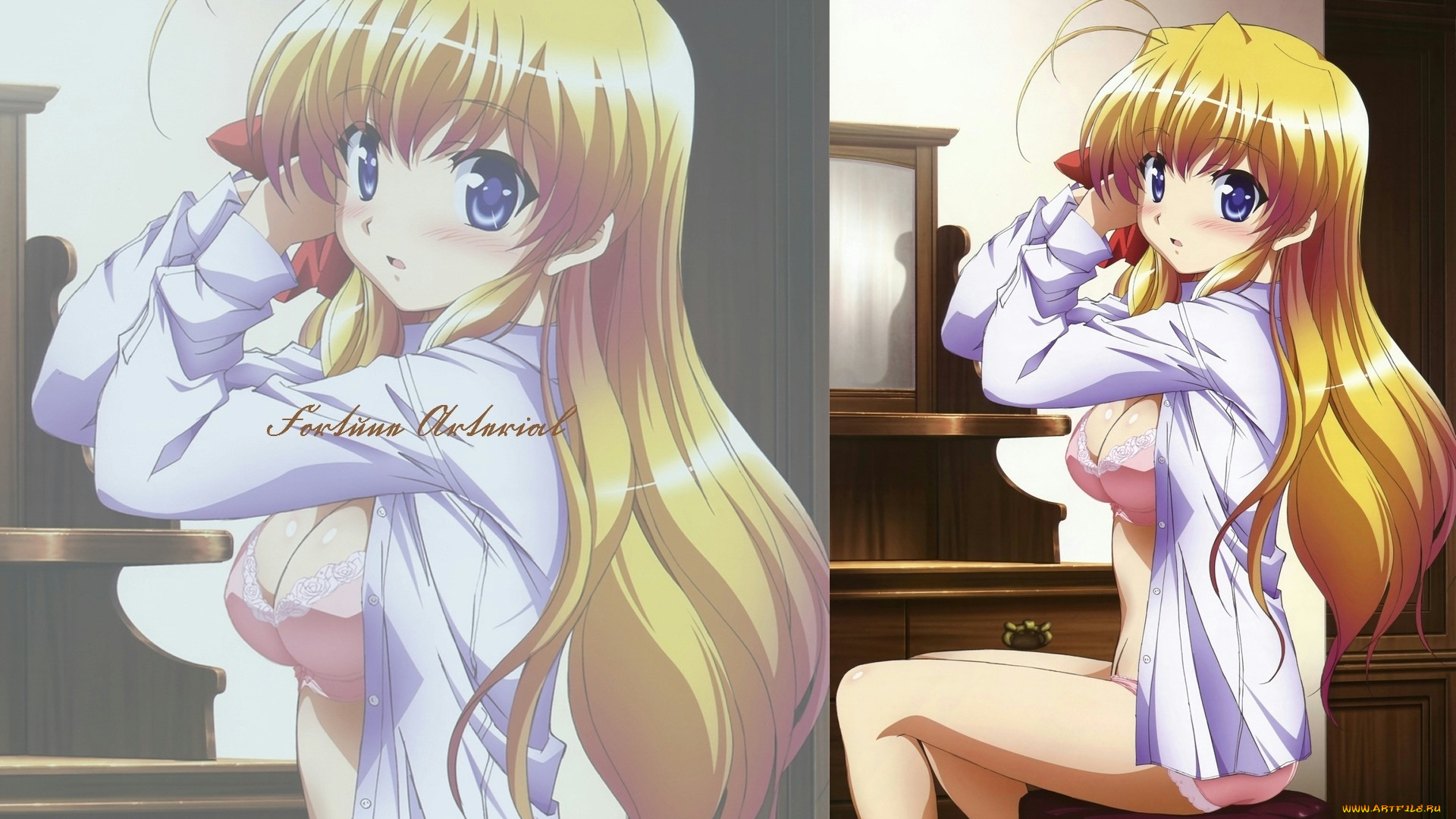 аниме, fortune, arterial, взгляд, девушка