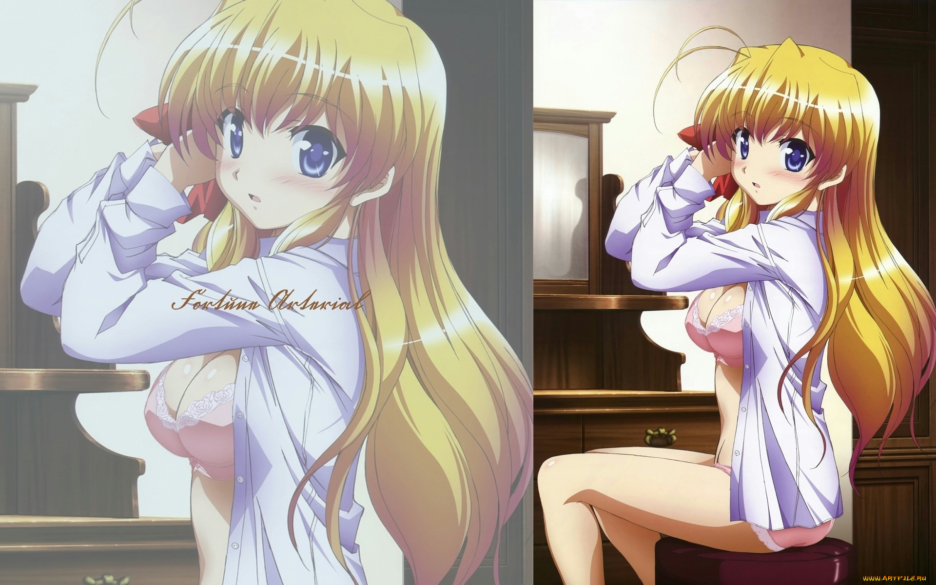 аниме, fortune, arterial, взгляд, девушка