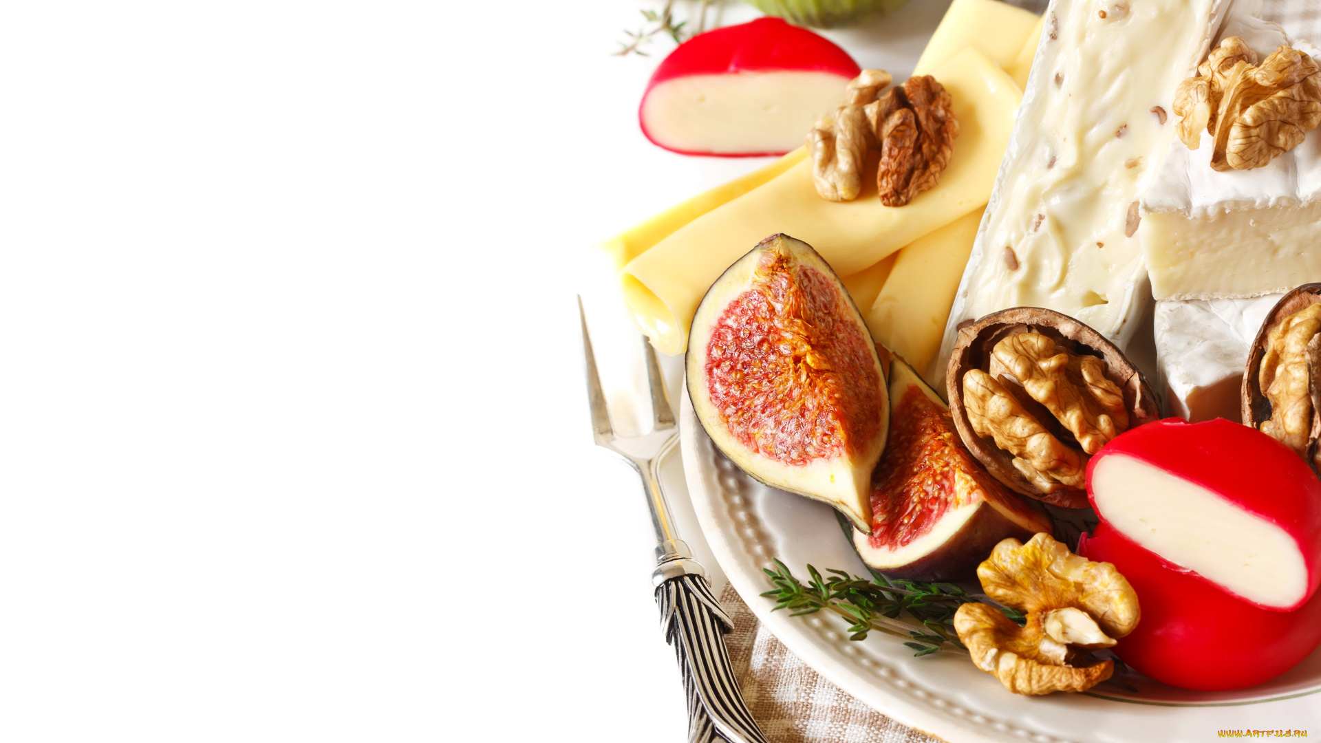 еда, разное, орехи, инжир, сыр