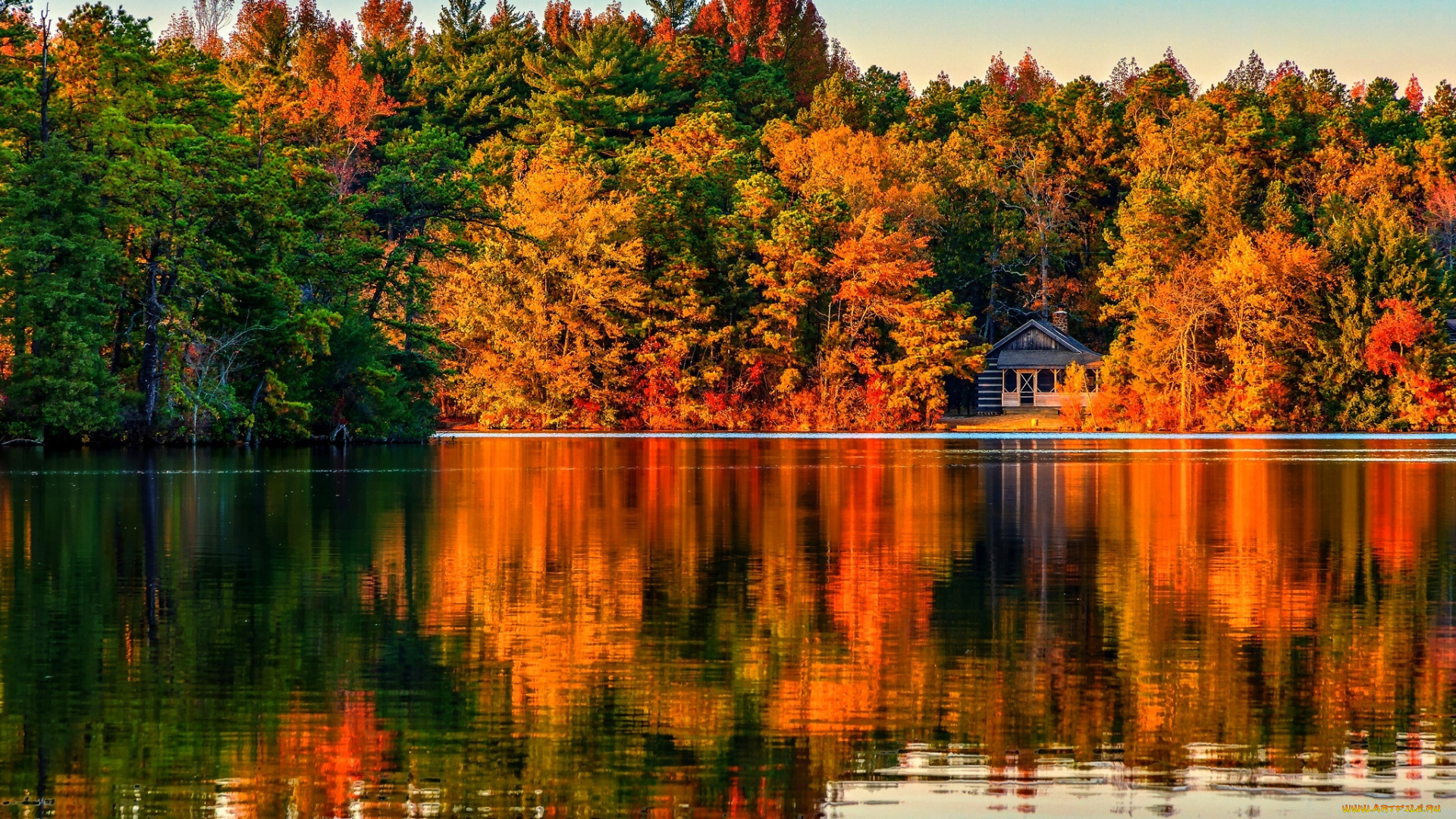 природа, реки, озера, пейзаж, лес, деревья, осень, вилла, дома, архитектура, nature, landscape, forest, trees, architecture, vila, house, autumn, scenery, view
