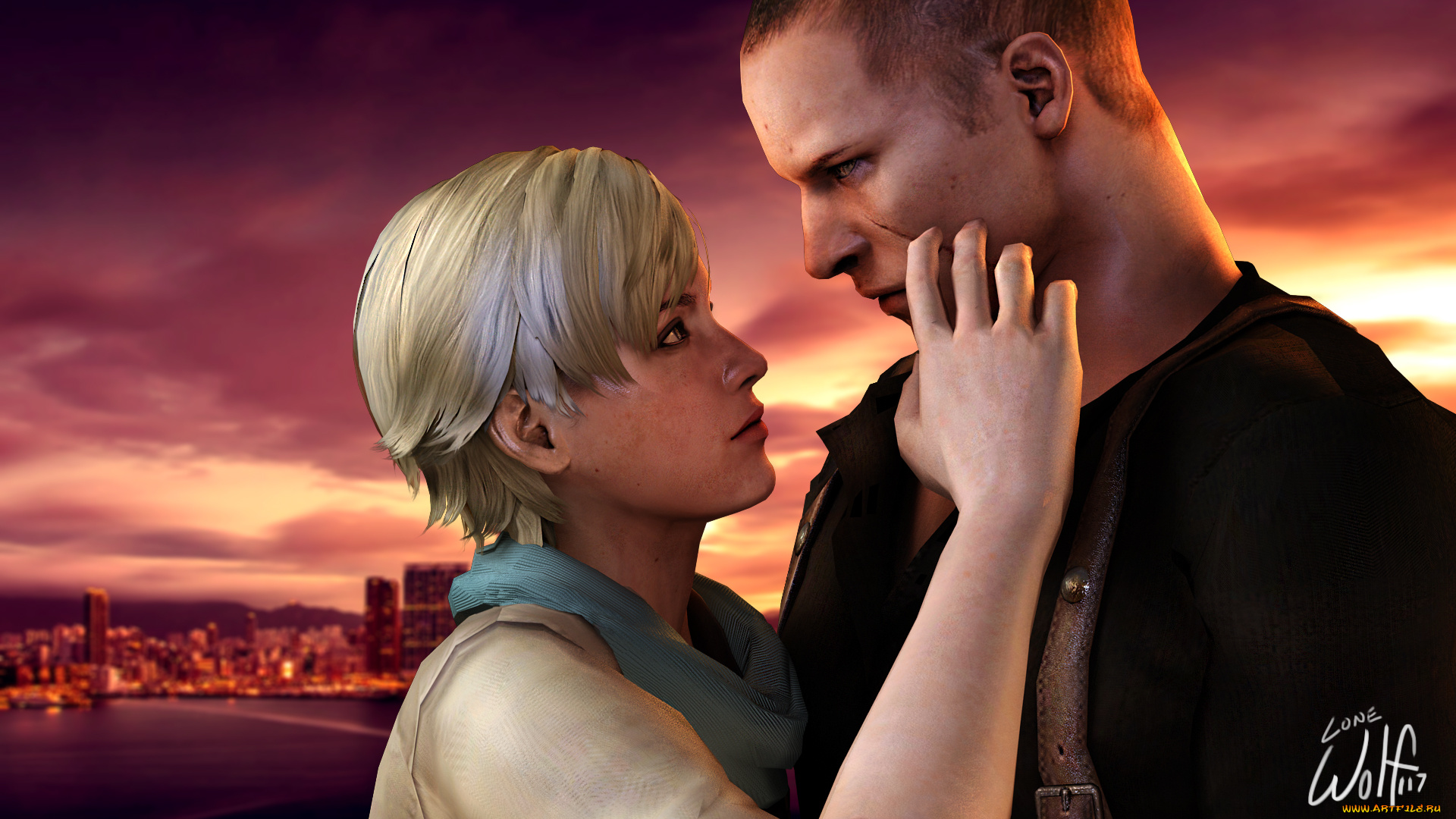 resident, evil, 6, видео, игры, девушка, взгляд, мужчина