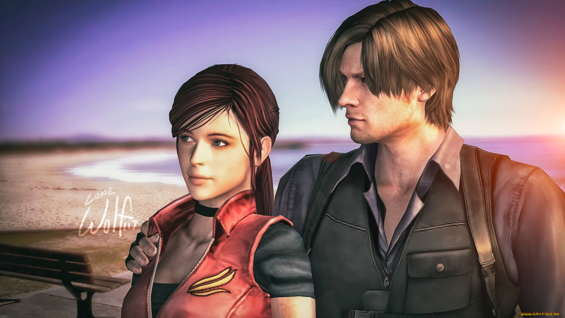 resident, evil, 6, видео, игры, взгляд, девушка, мужчина