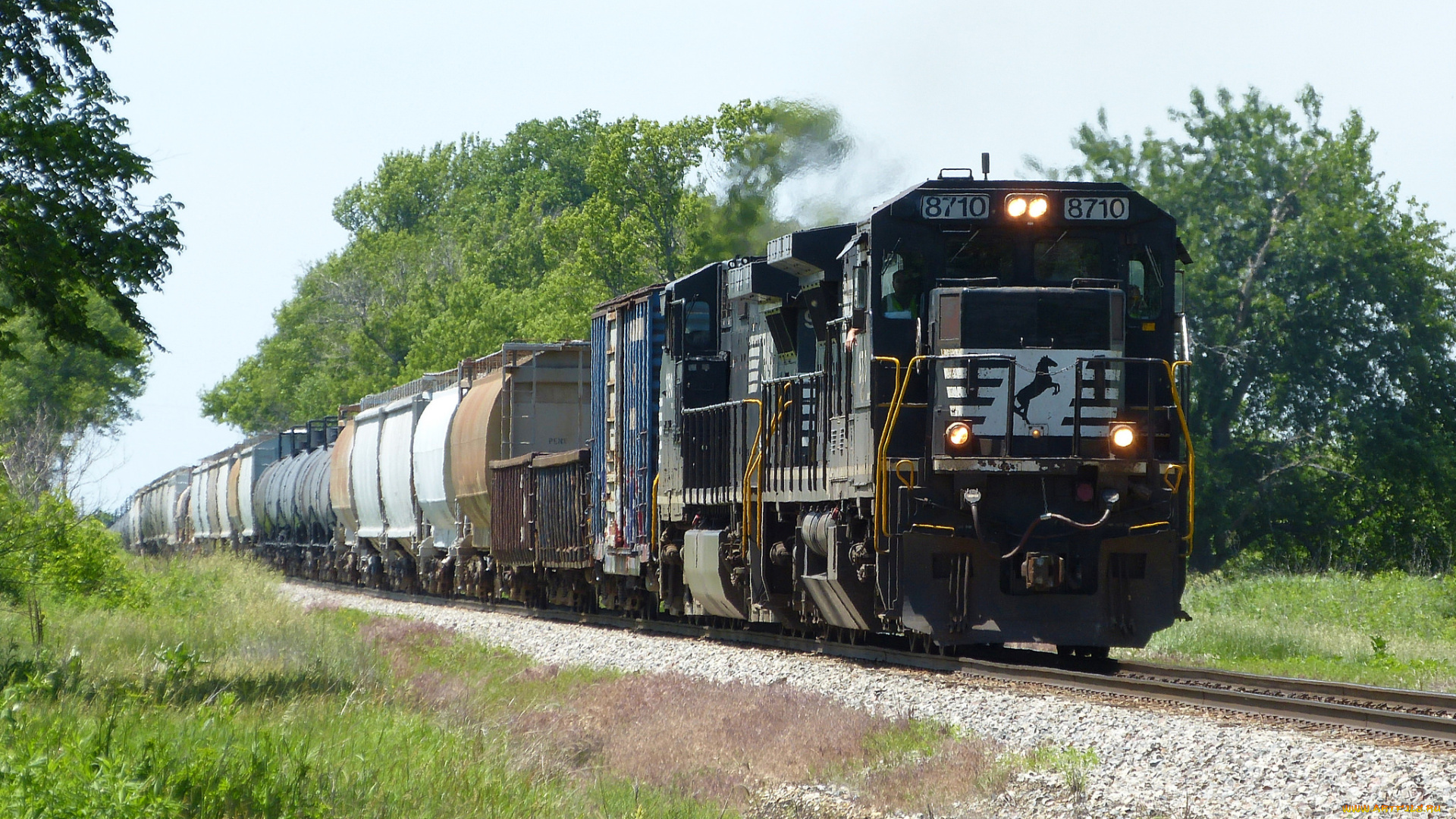 техника, поезда, железная, дорога, локомотив, состав