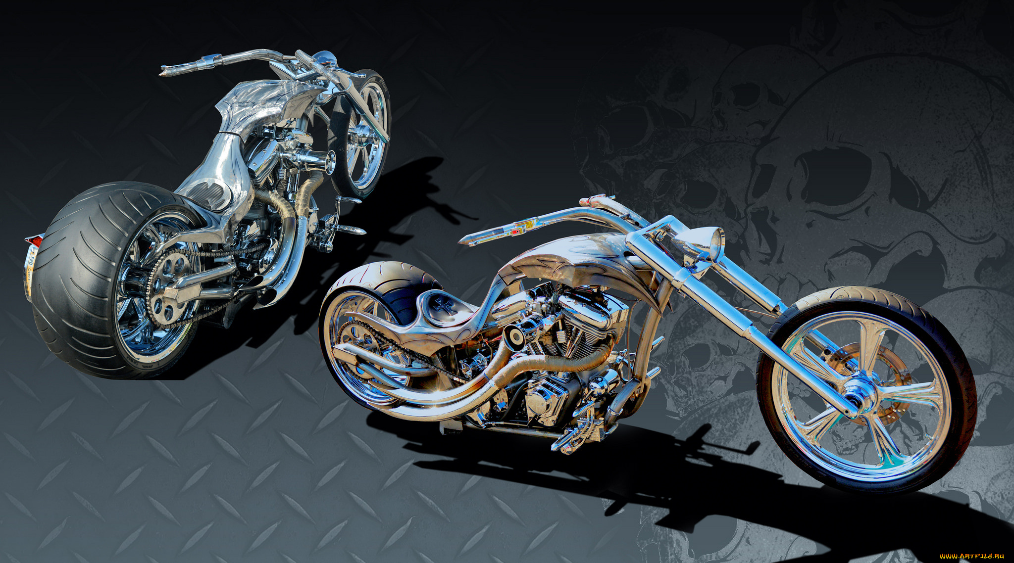 bad, to, the, bone, chopper, мотоциклы, 3d, байк