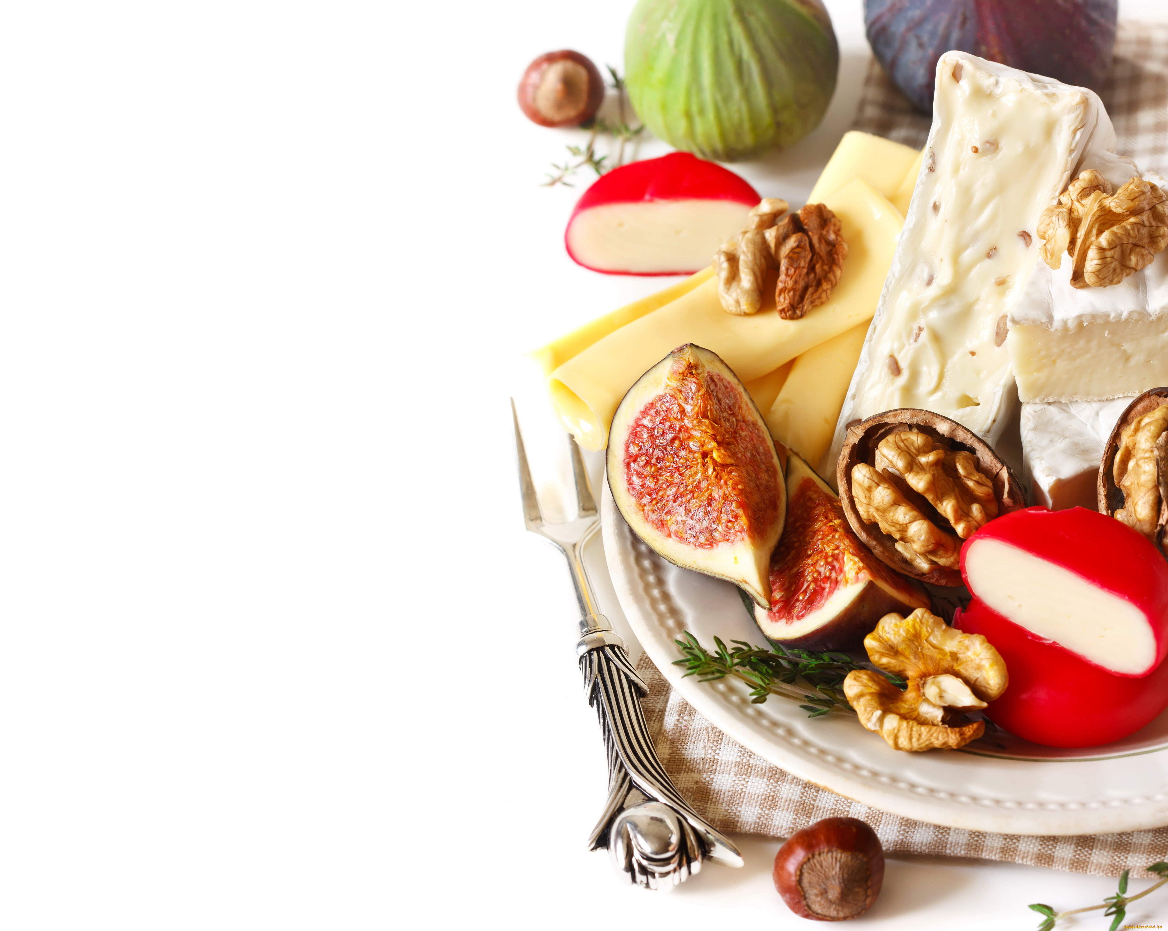 еда, разное, орехи, инжир, сыр