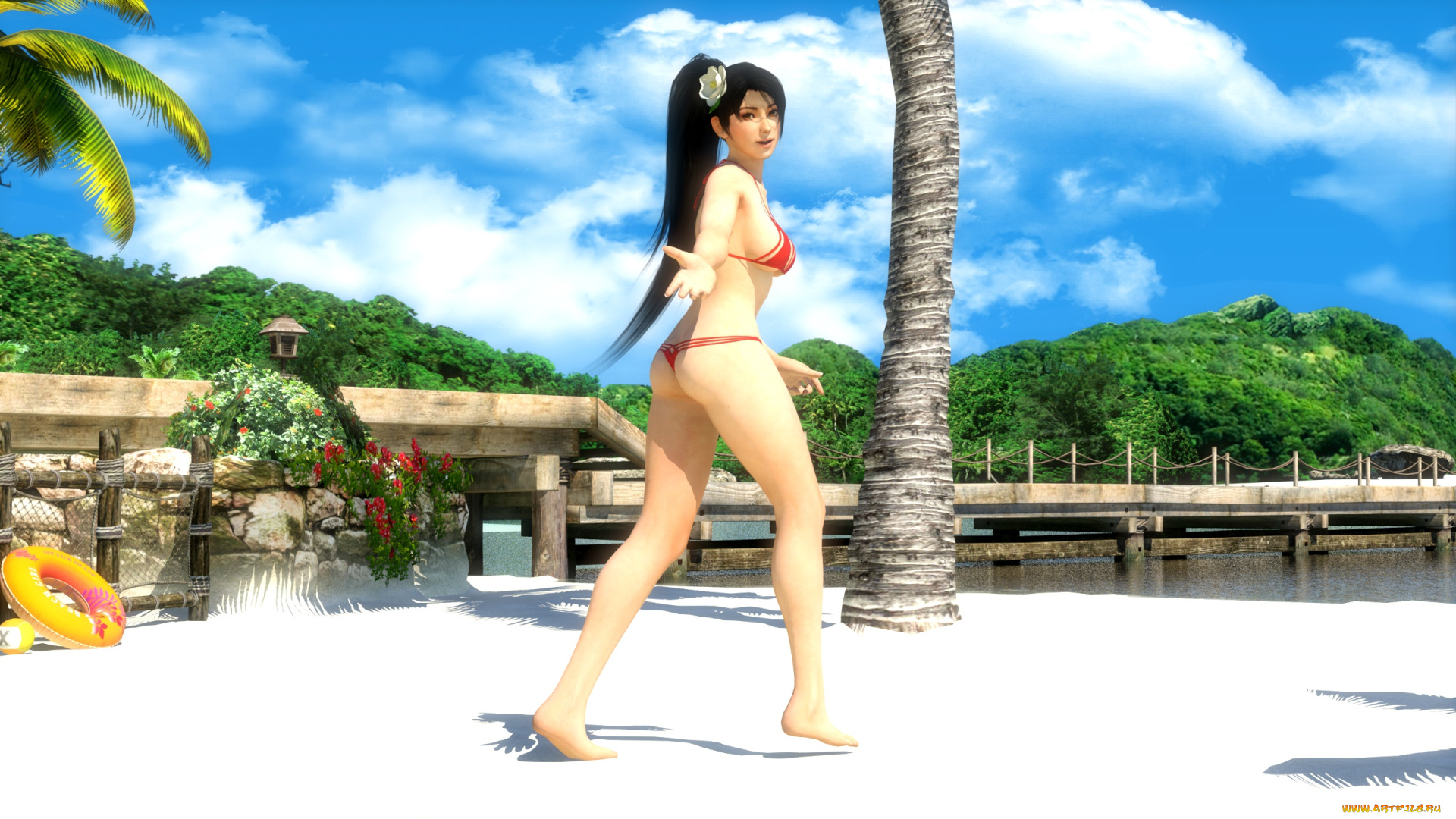 3д, графика, аниме, , anime, фон, взгляд, девушка