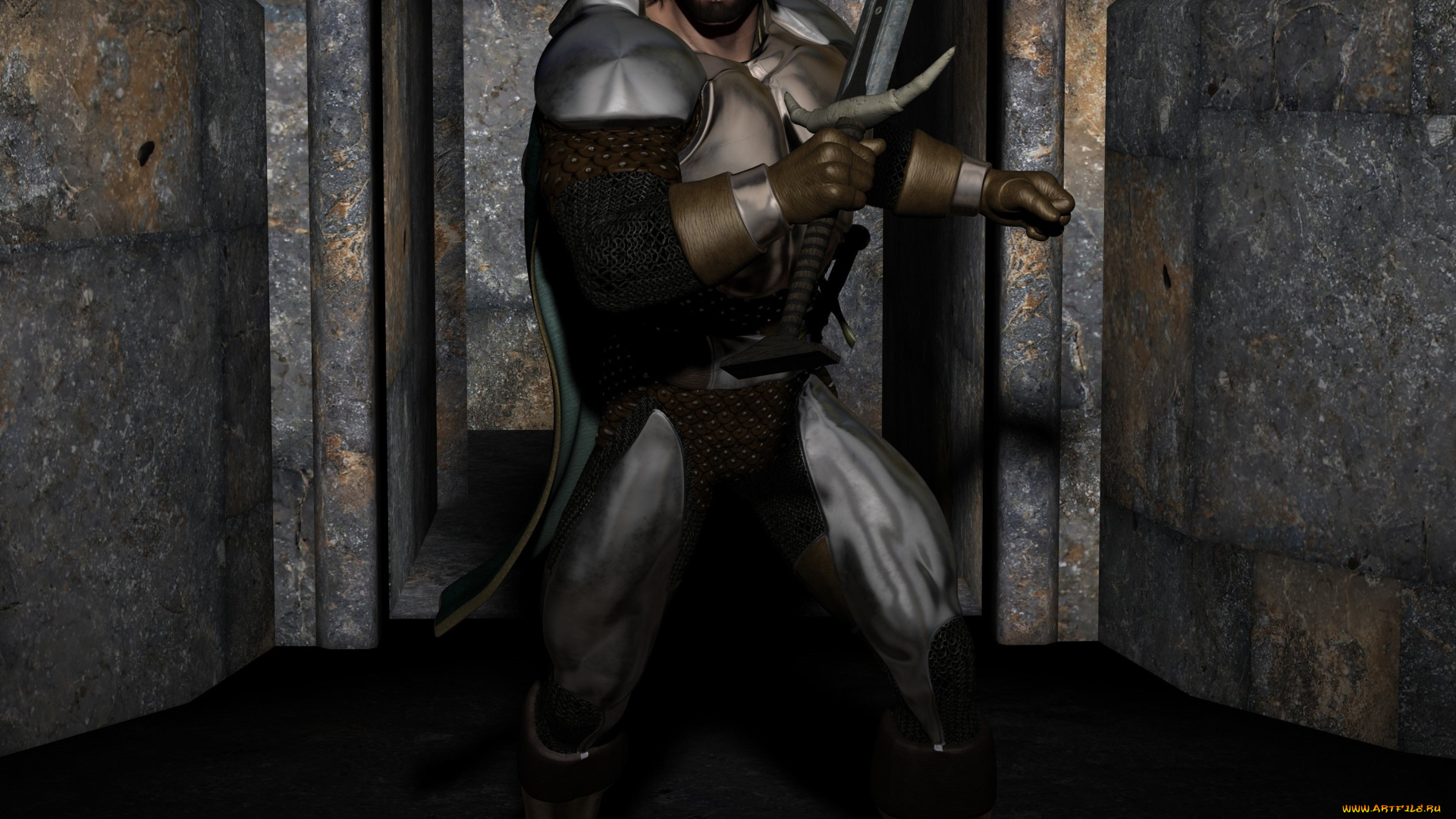 3д, графика, фантазия, , fantasy, фон, взгляд, мужчина, оружие