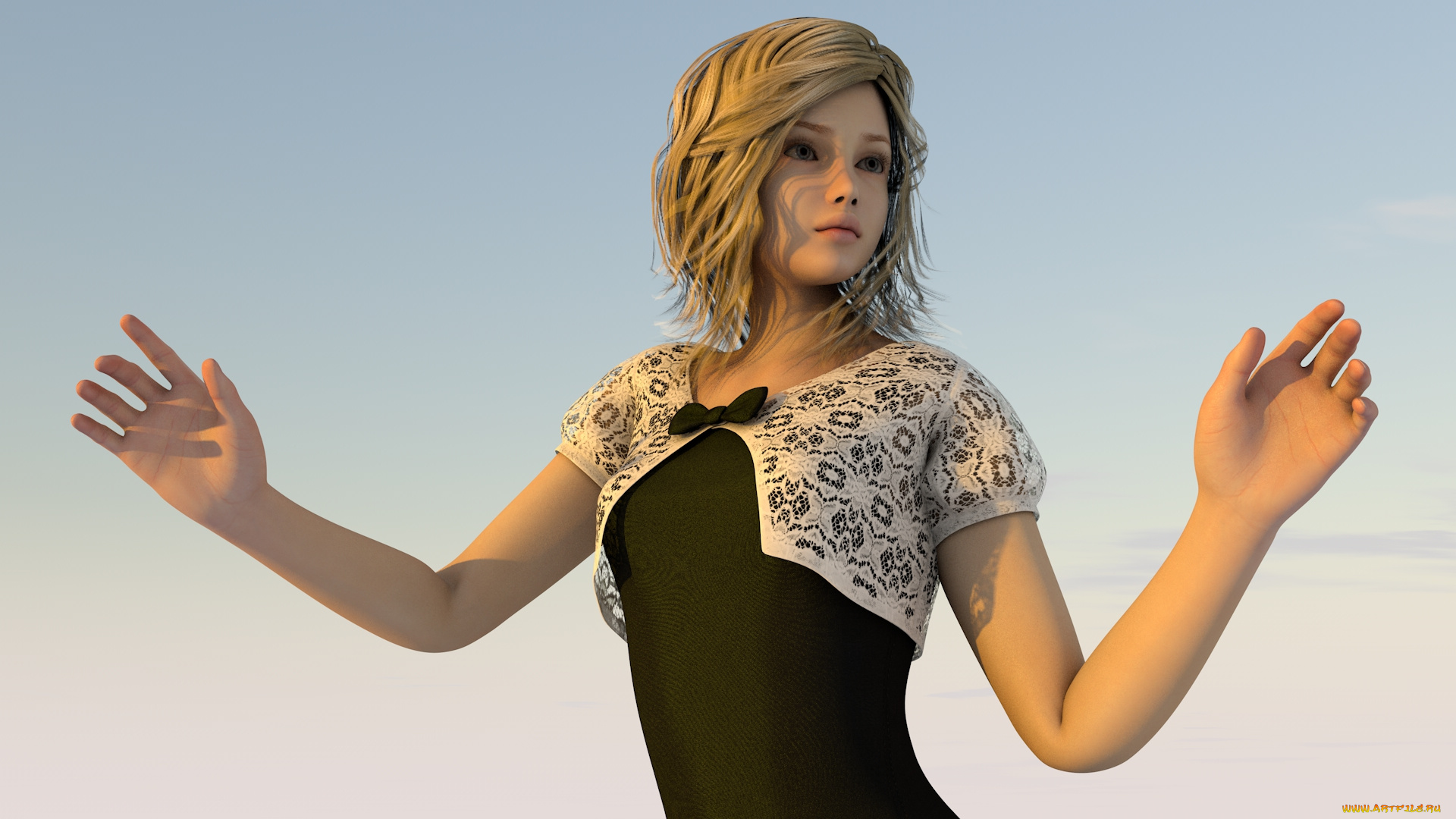 3д, графика, люди, , people, девушка, взгляд, фон