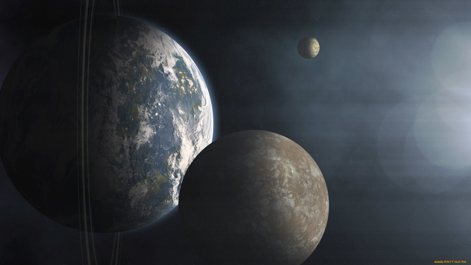 космос, арт, планеты, вселенная, галактика