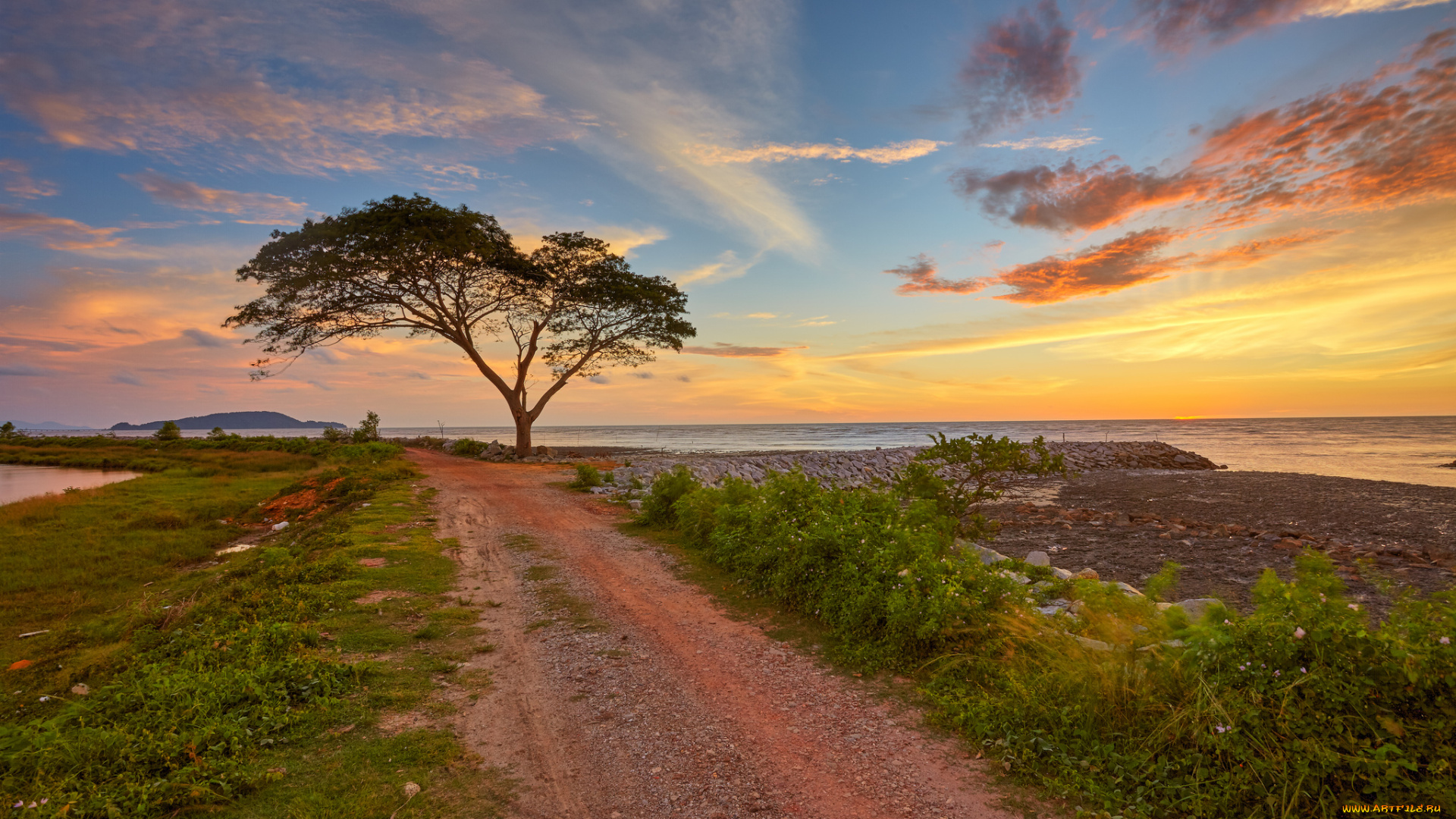 природа, дороги, рассвет, тракт