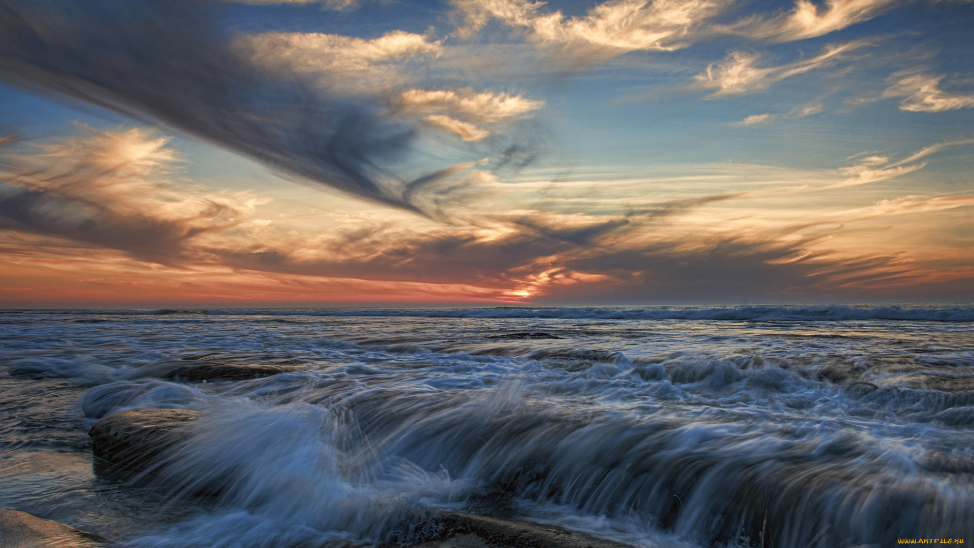 природа, моря, океаны, рассвет