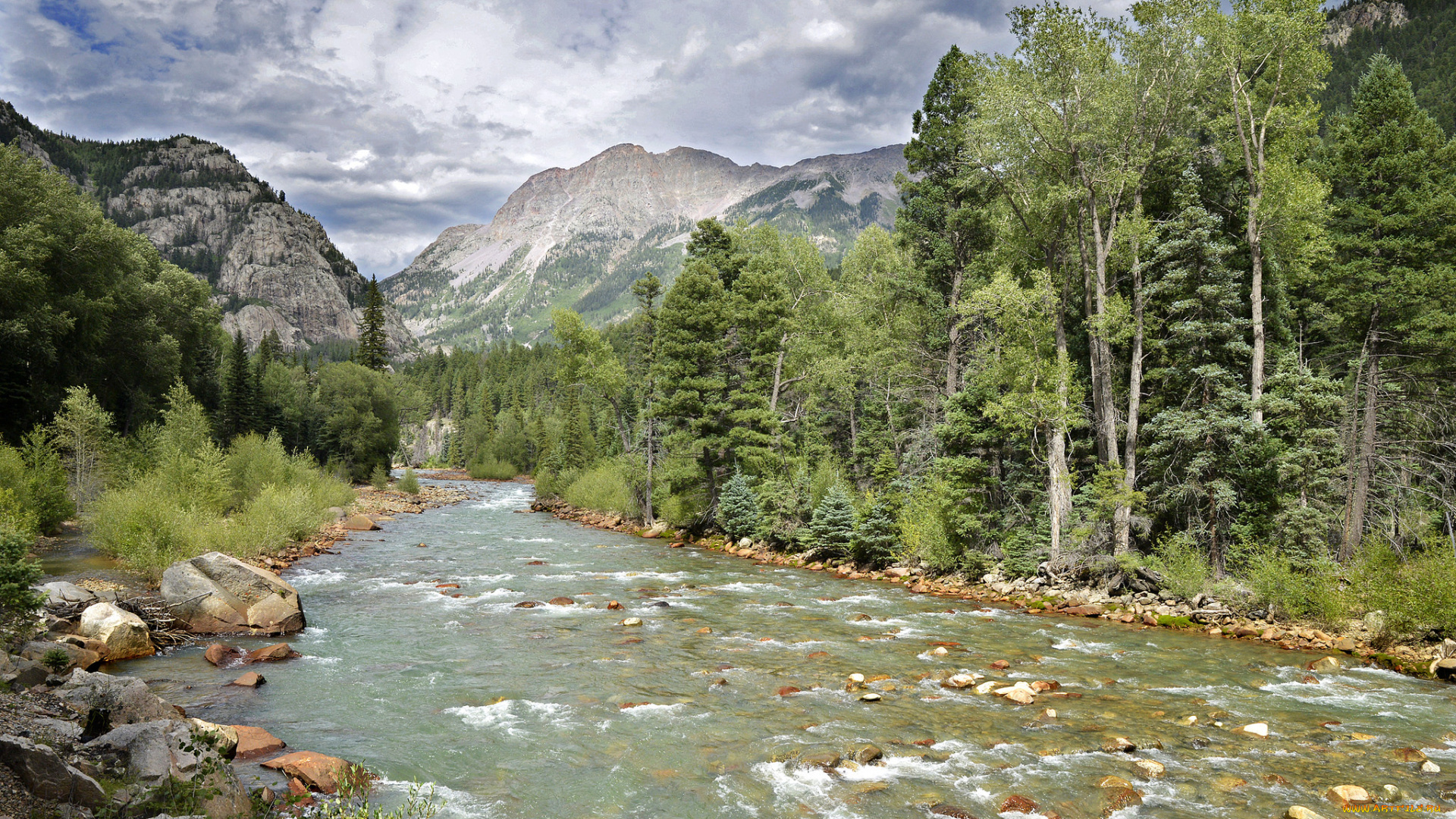 природа, реки, озера, река, горы, лес