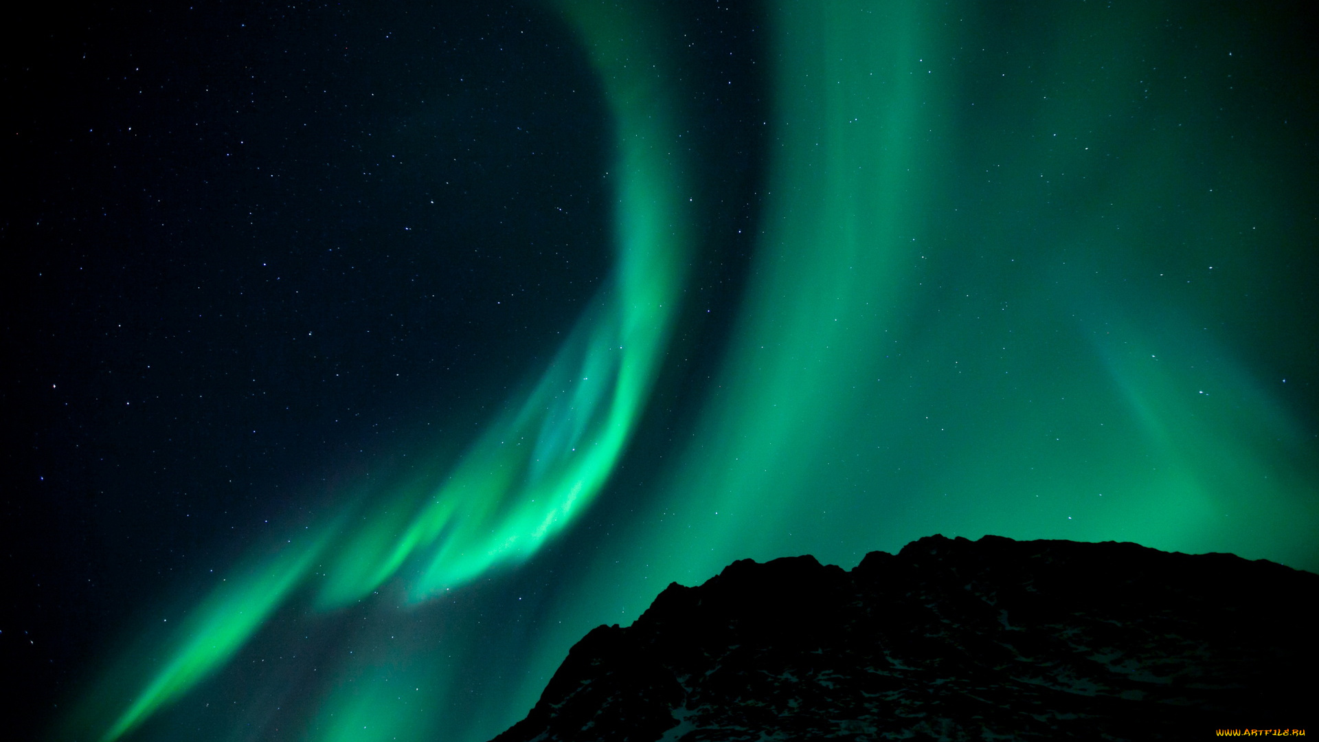 природа, северное, сияние, ночь, звезды