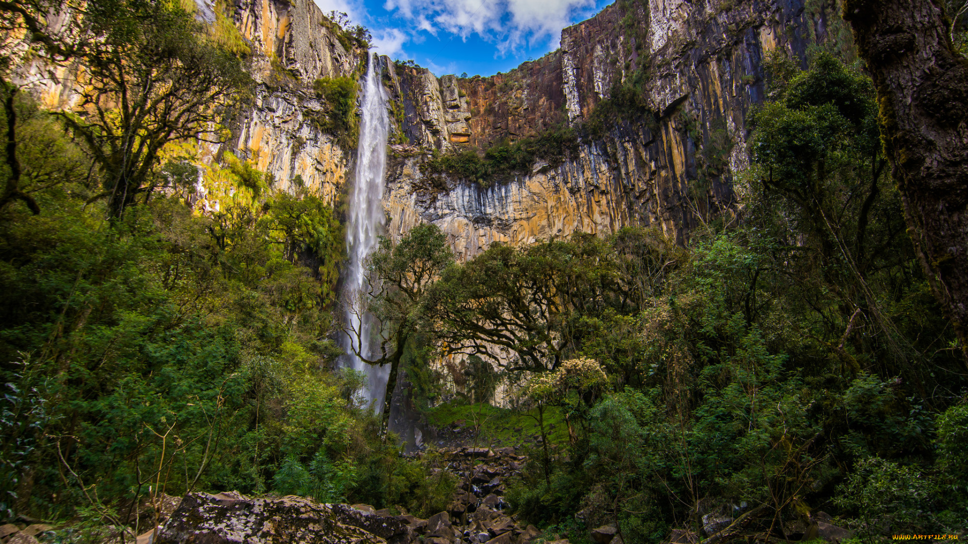 природа, водопады, каньон, река, водопад
