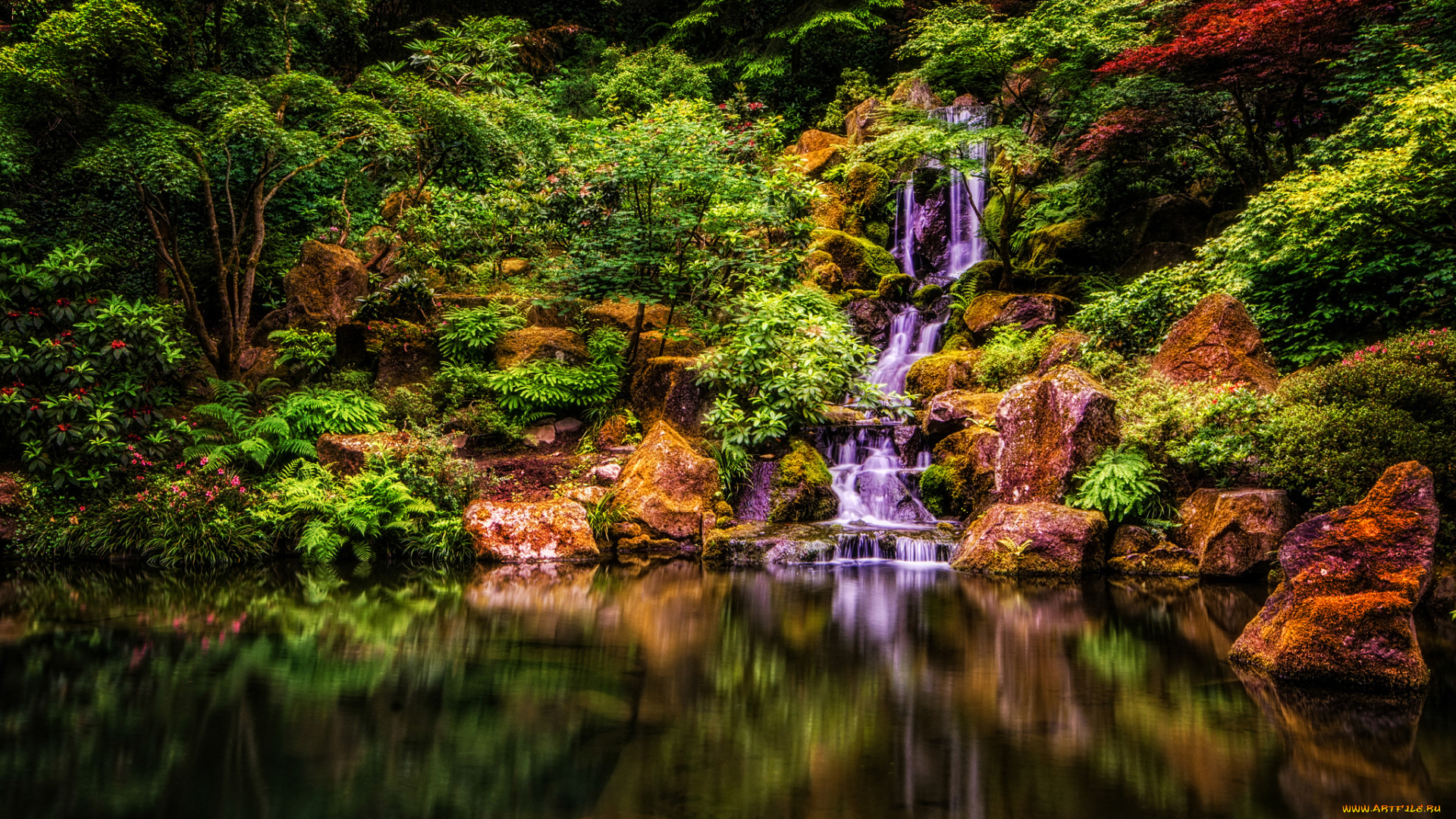 природа, водопады, водопад, река, лес