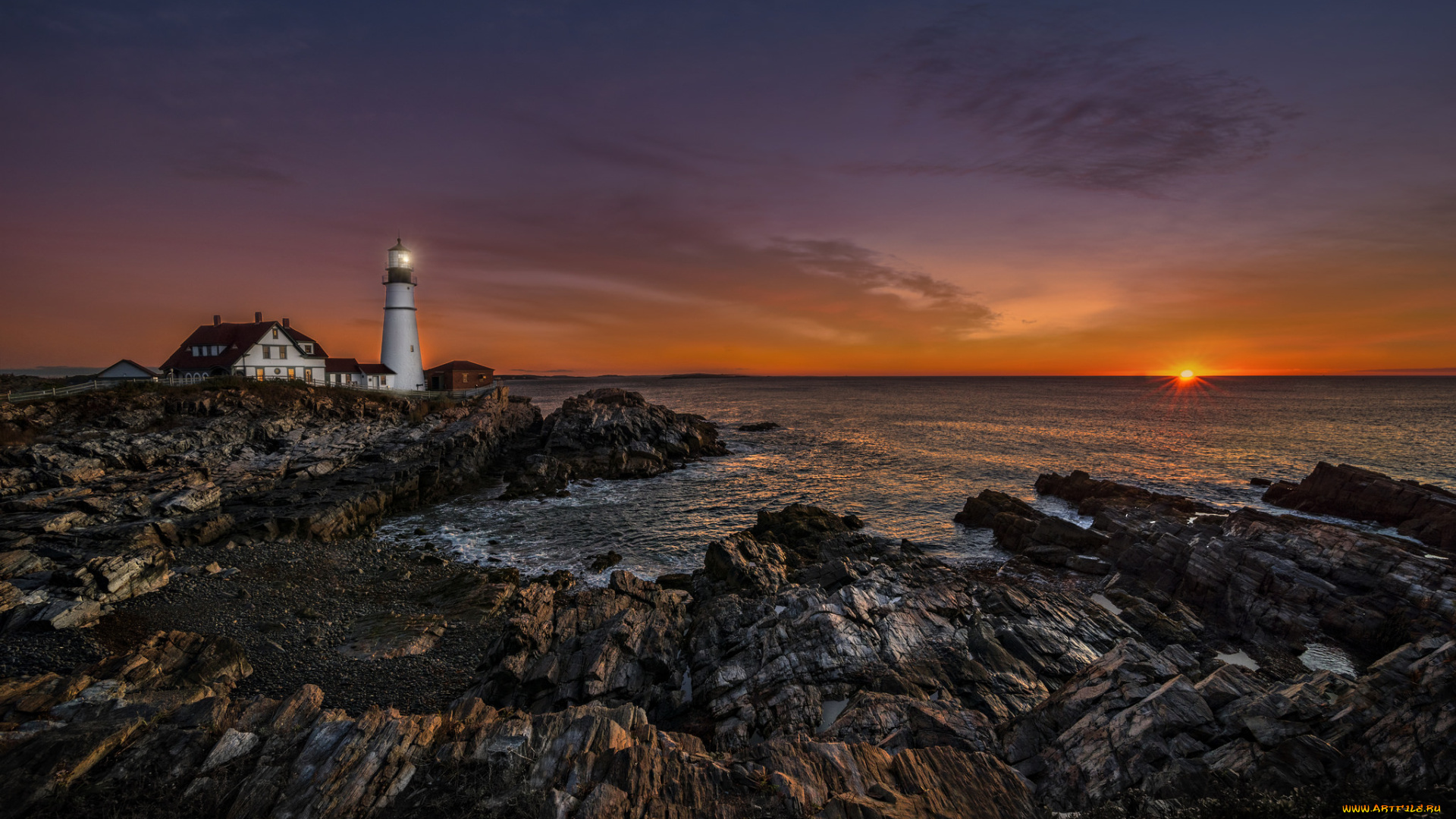 природа, восходы, закаты, маяк, побережье