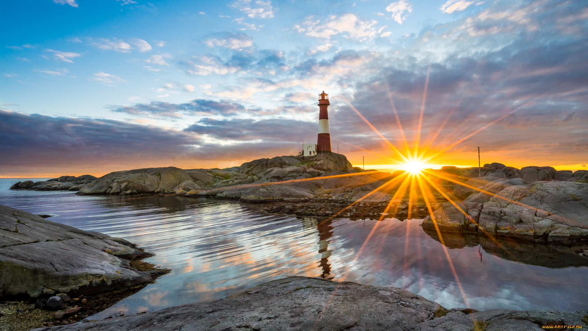 природа, восходы, закаты, маяк, побережье, рассвет